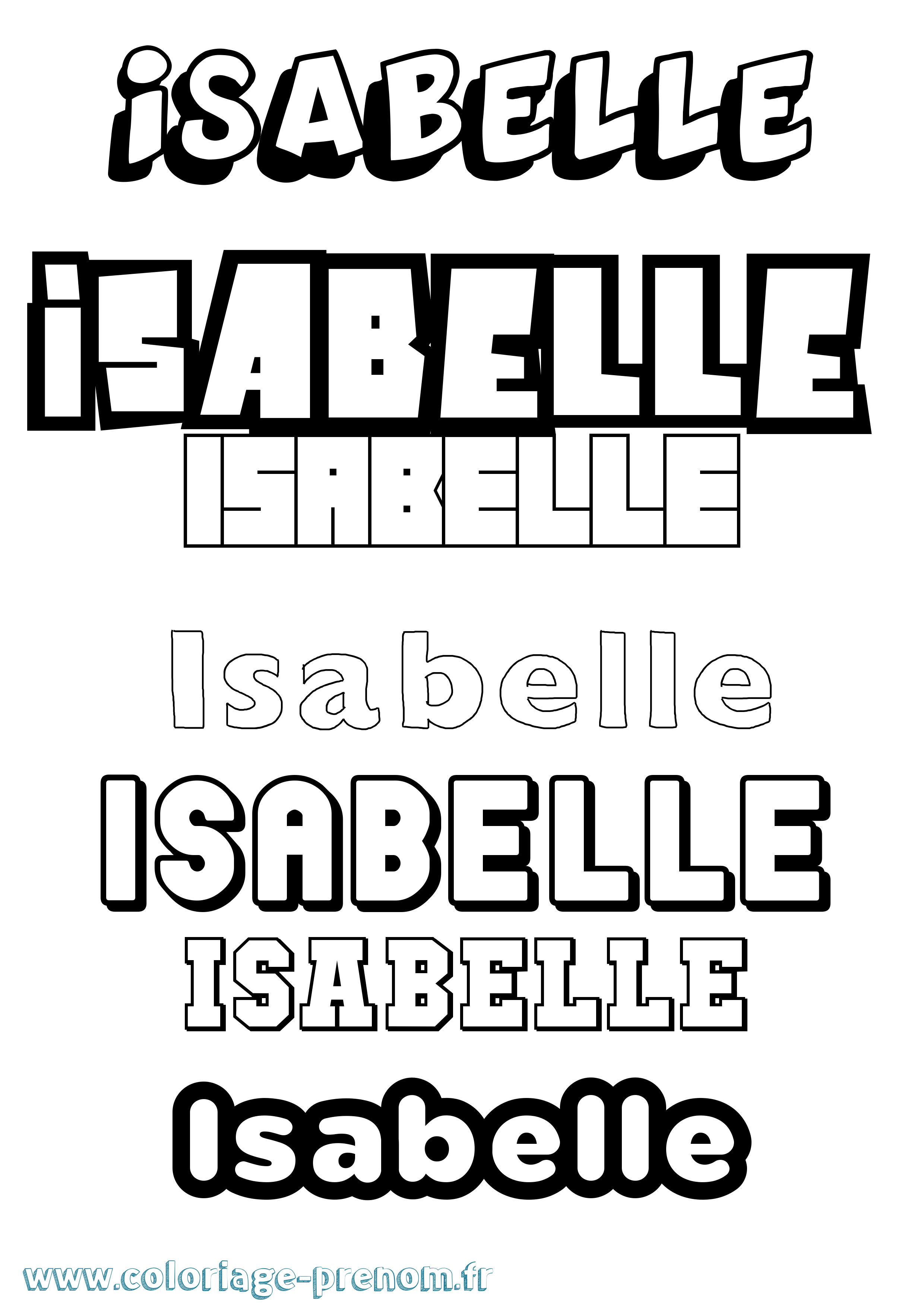 Coloriage prénom Isabelle Simple