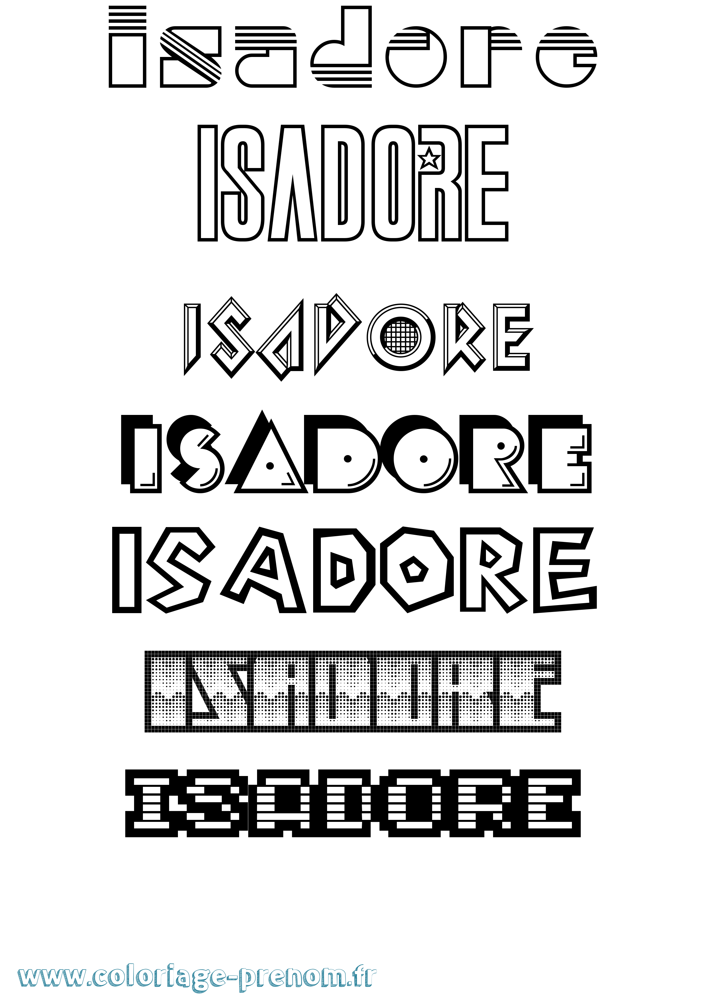 Coloriage Isadore Jeux Vidéos Coloriage prénom Isadore Jeux Vidéos