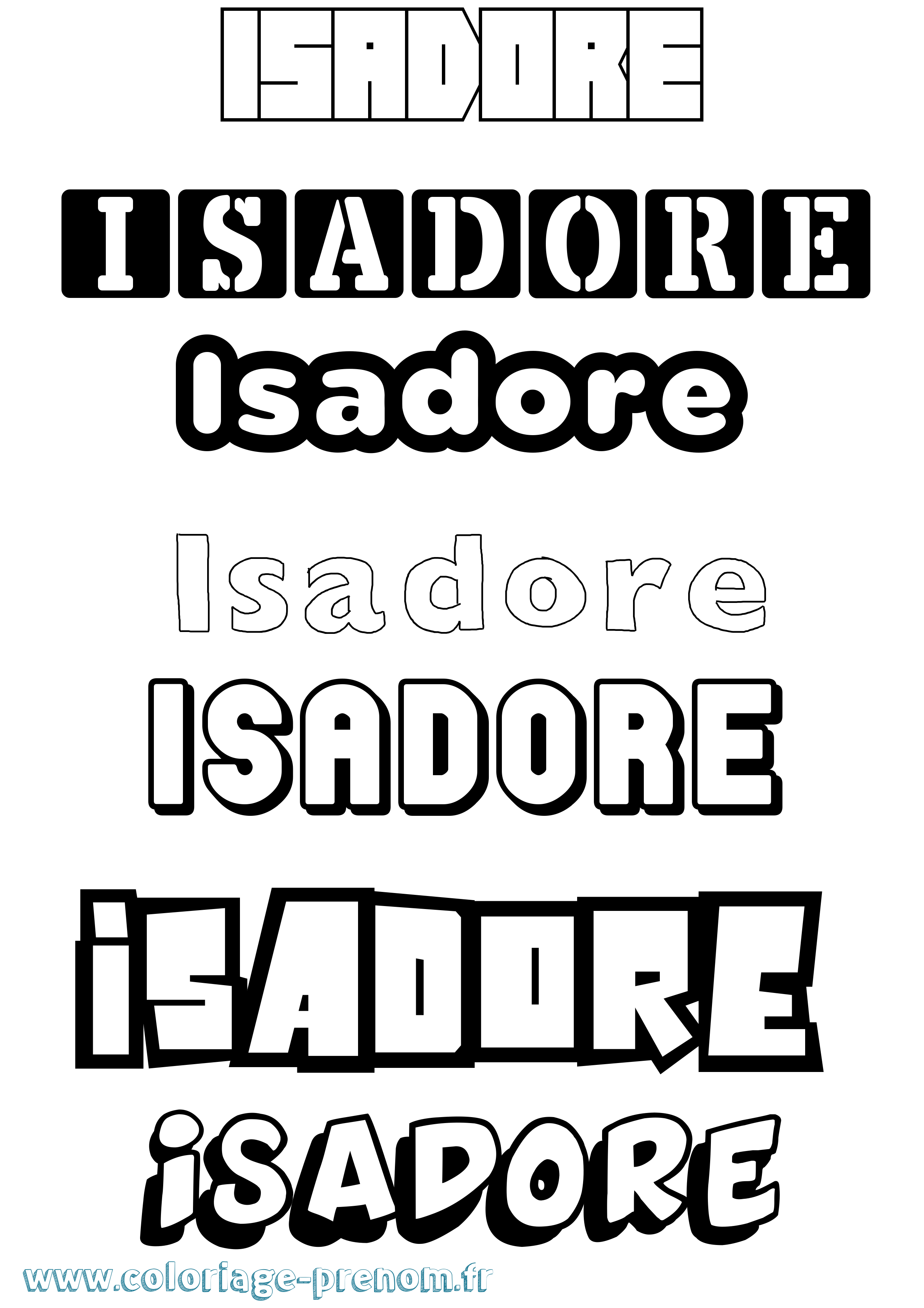 Coloriage Isadore Simple Coloriage prénom Isadore Simple