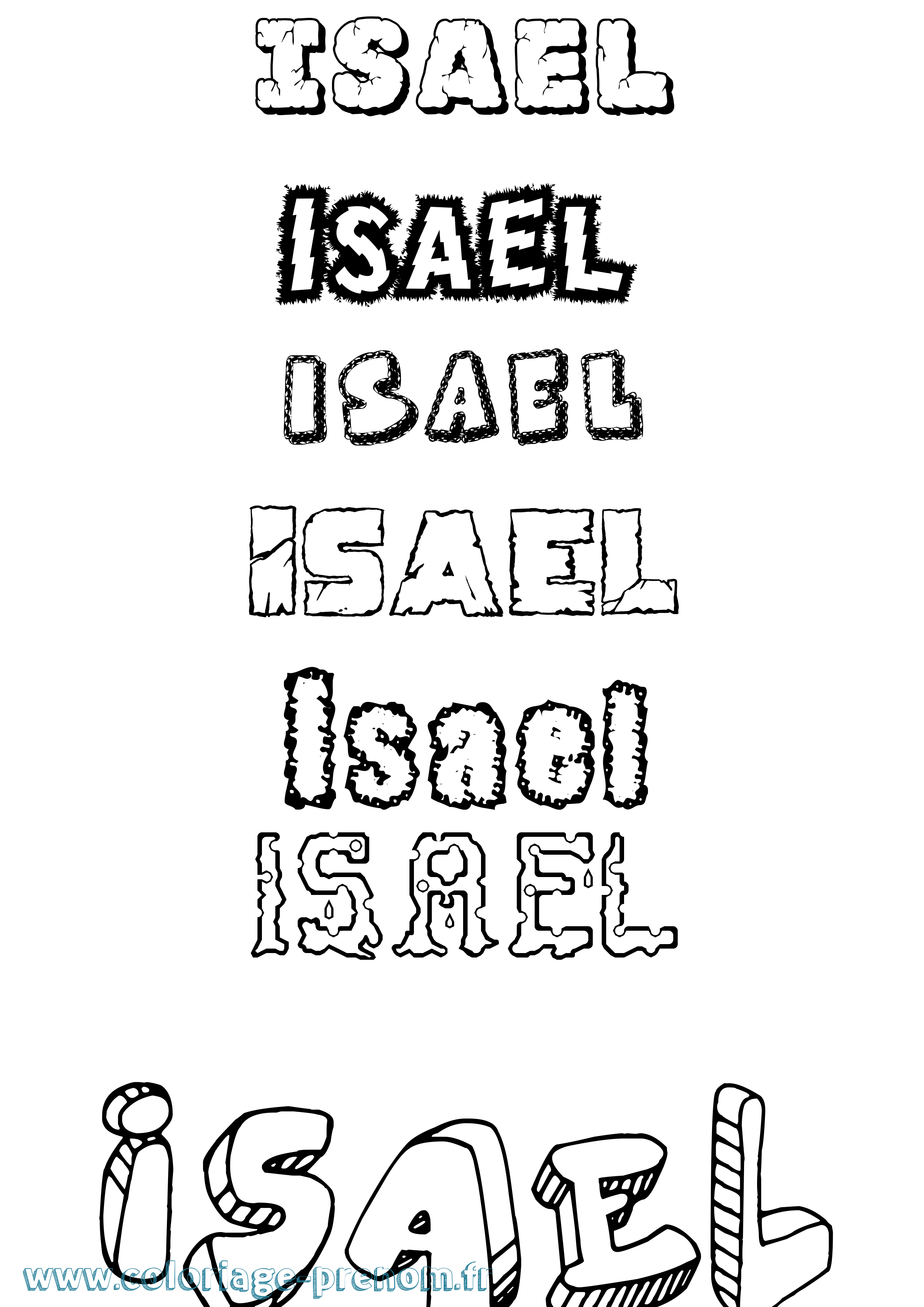 Coloriage Isael Destructuré Coloriage prénom Isael Destructuré