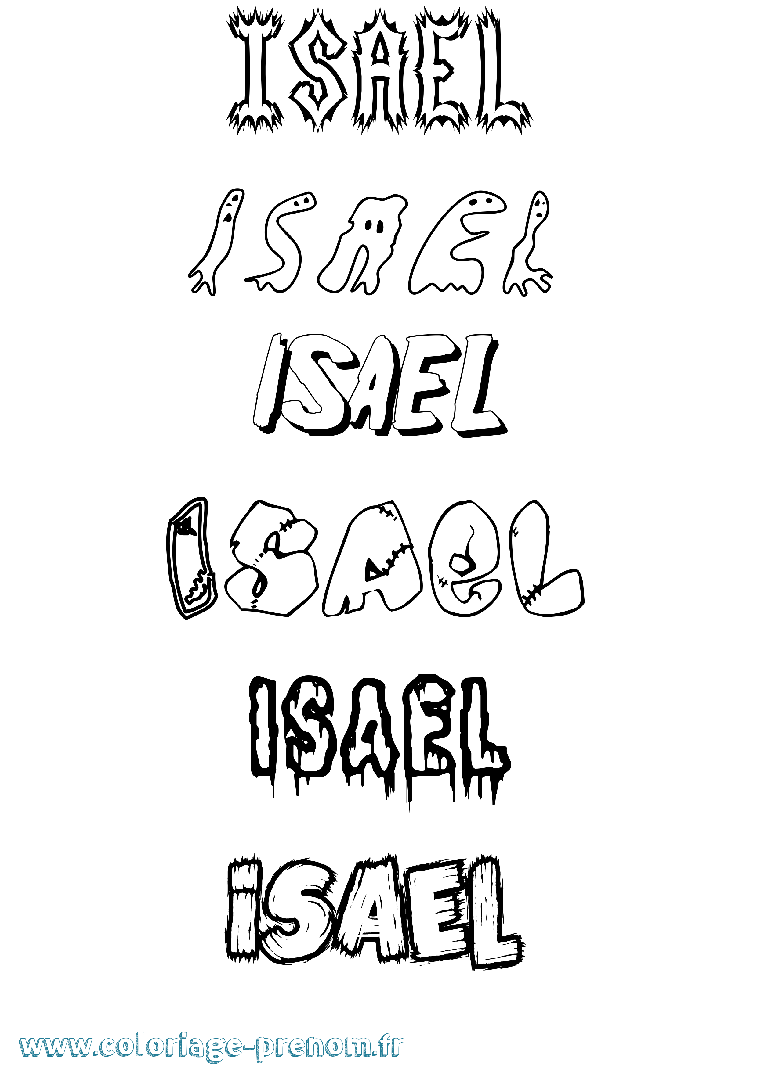 Coloriage Isael Frisson Coloriage prénom Isael Frisson