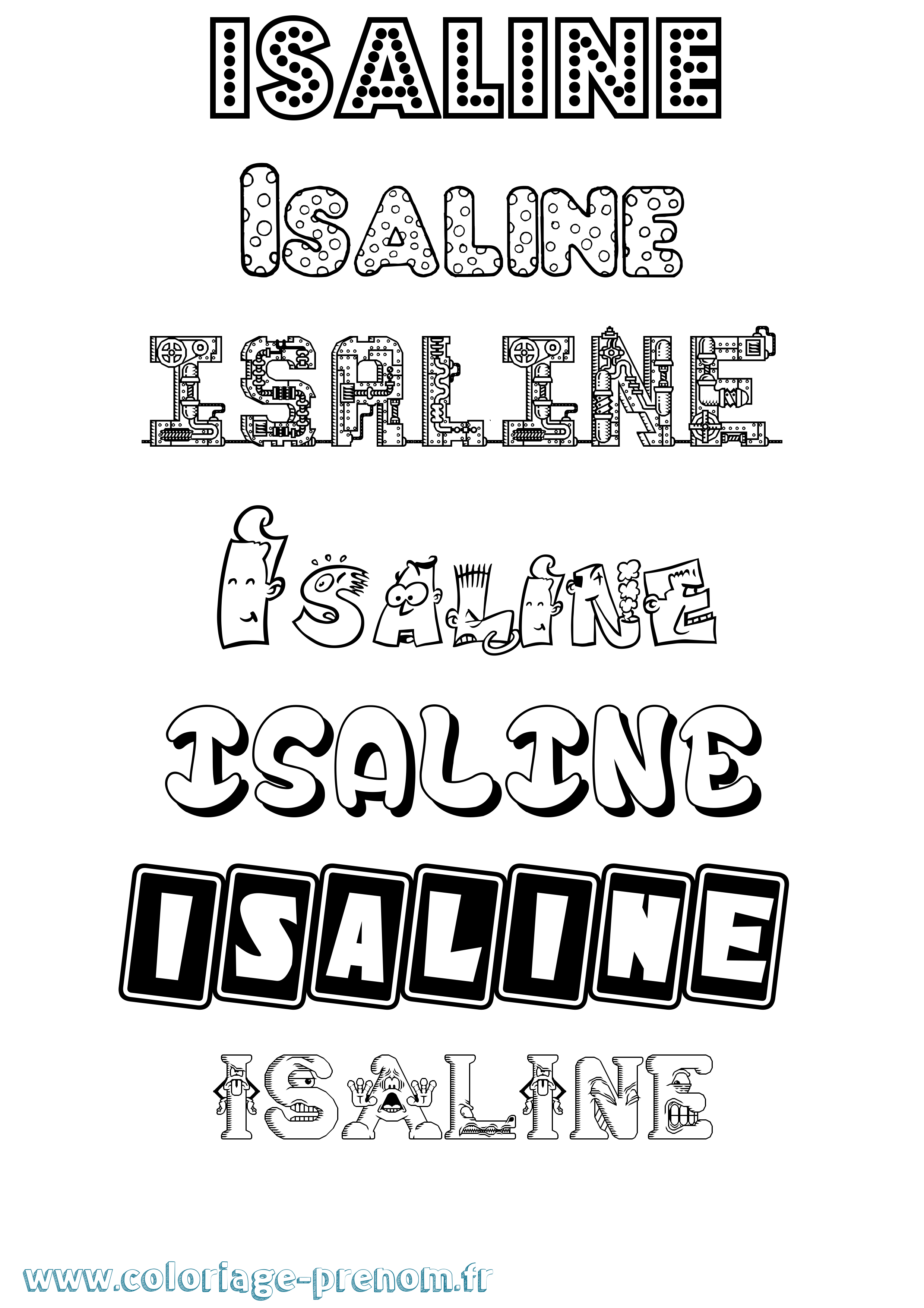 Coloriage prénom Isaline Fun