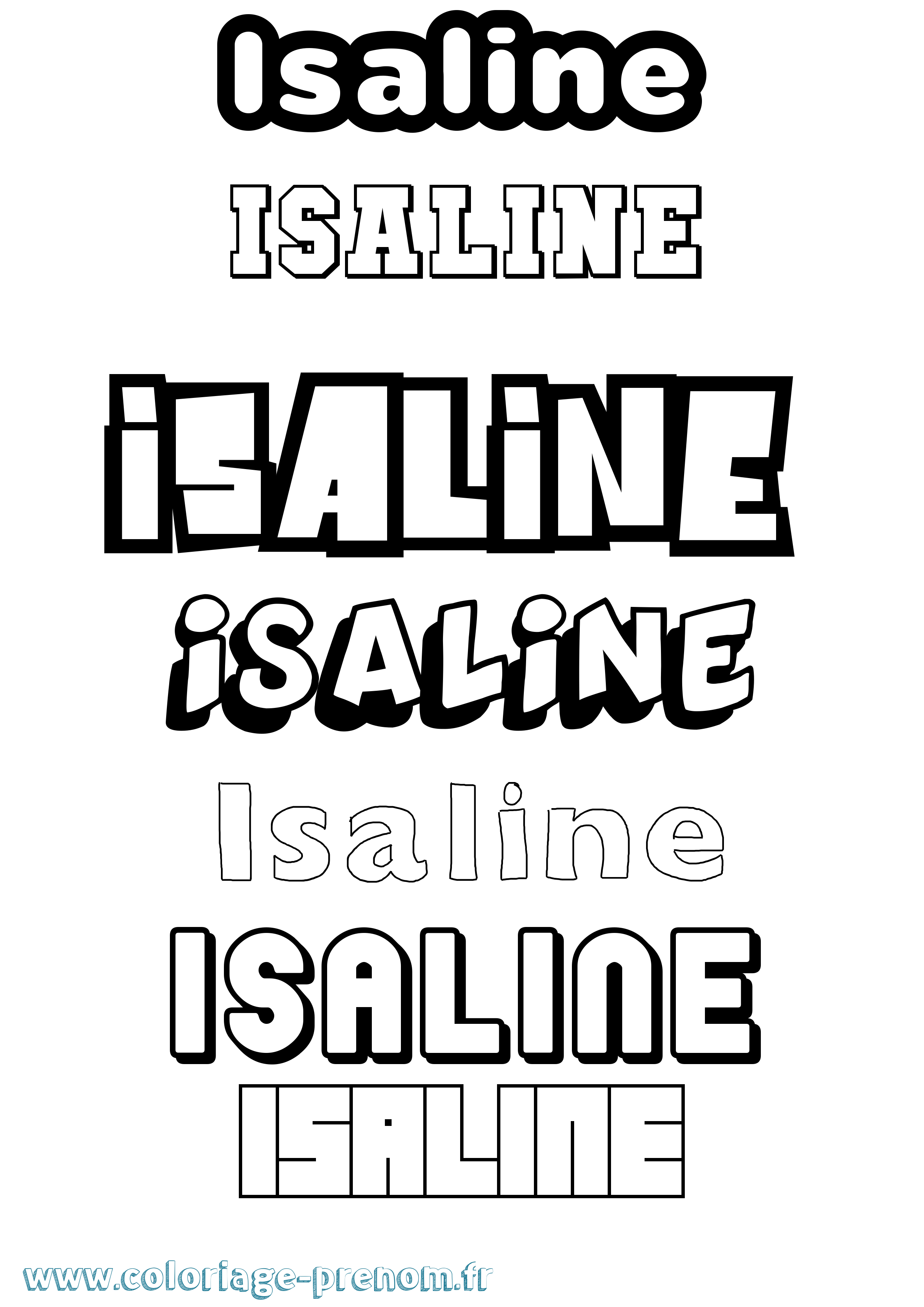 Coloriage prénom Isaline Simple