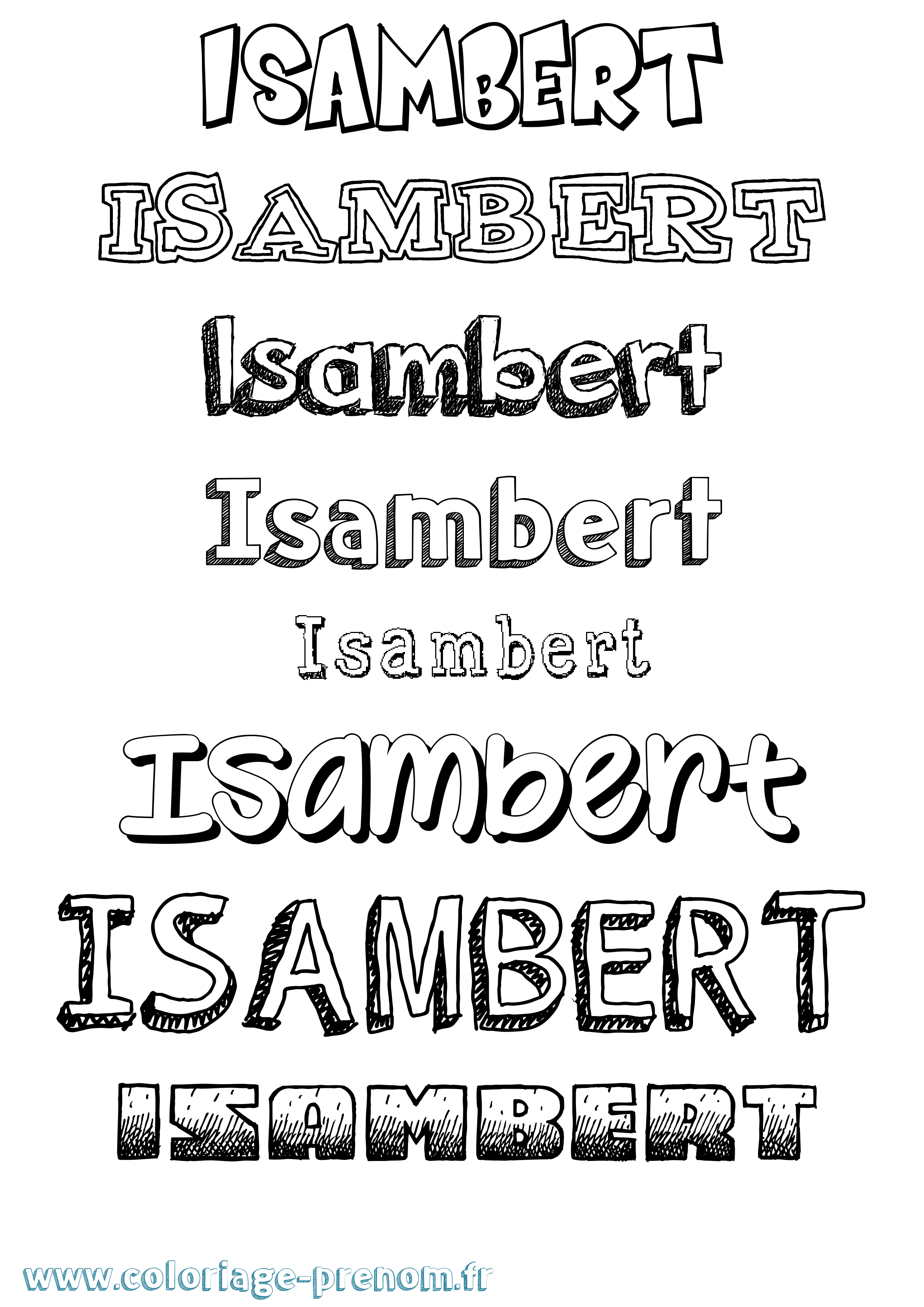 Coloriage prénom Isambert Dessiné