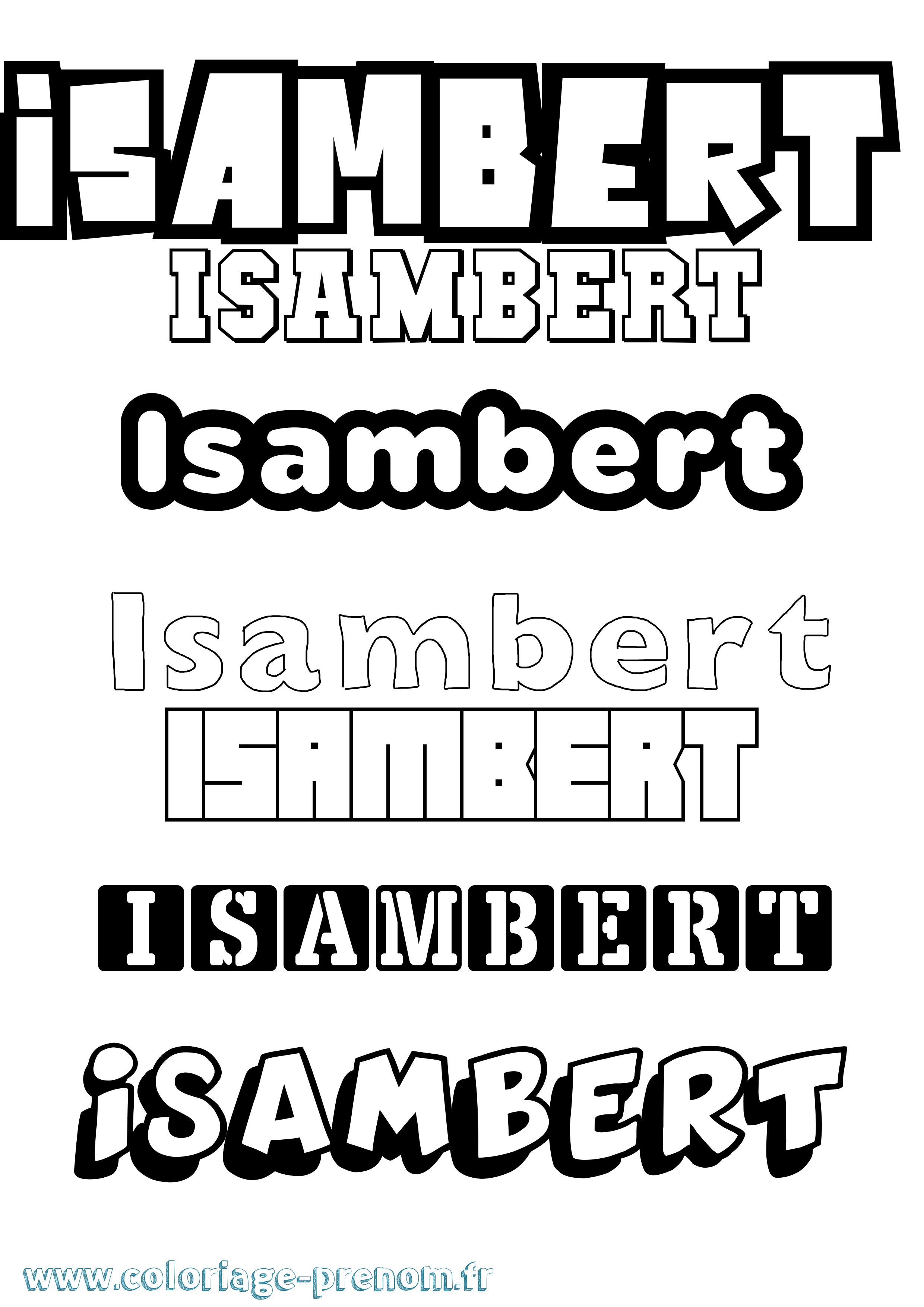 Coloriage prénom Isambert Simple