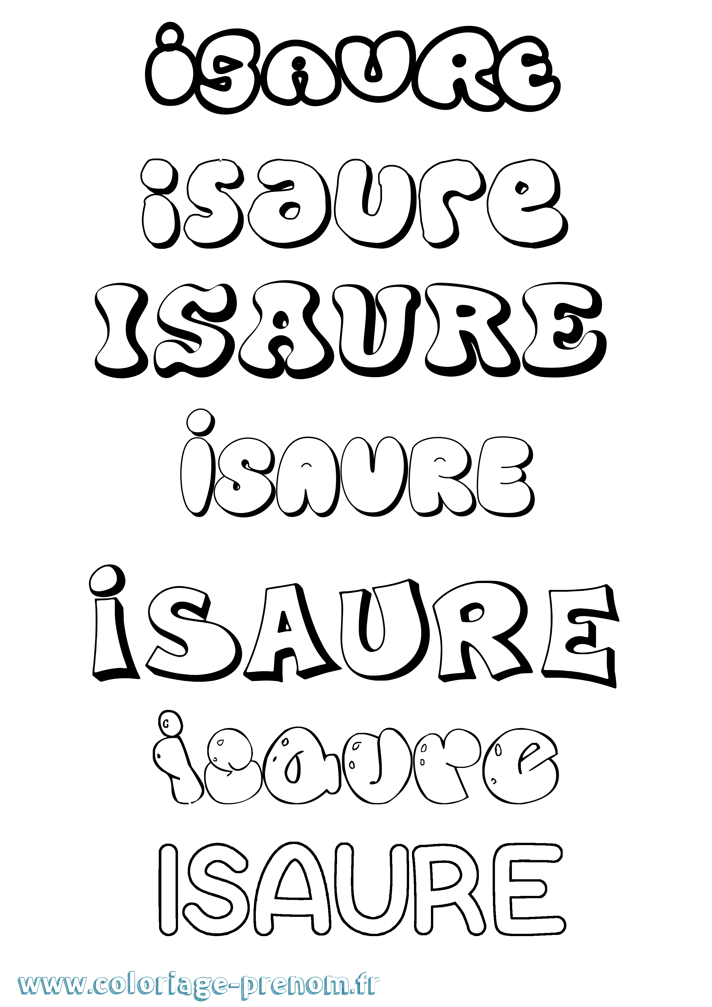 Coloriage prénom Isaure