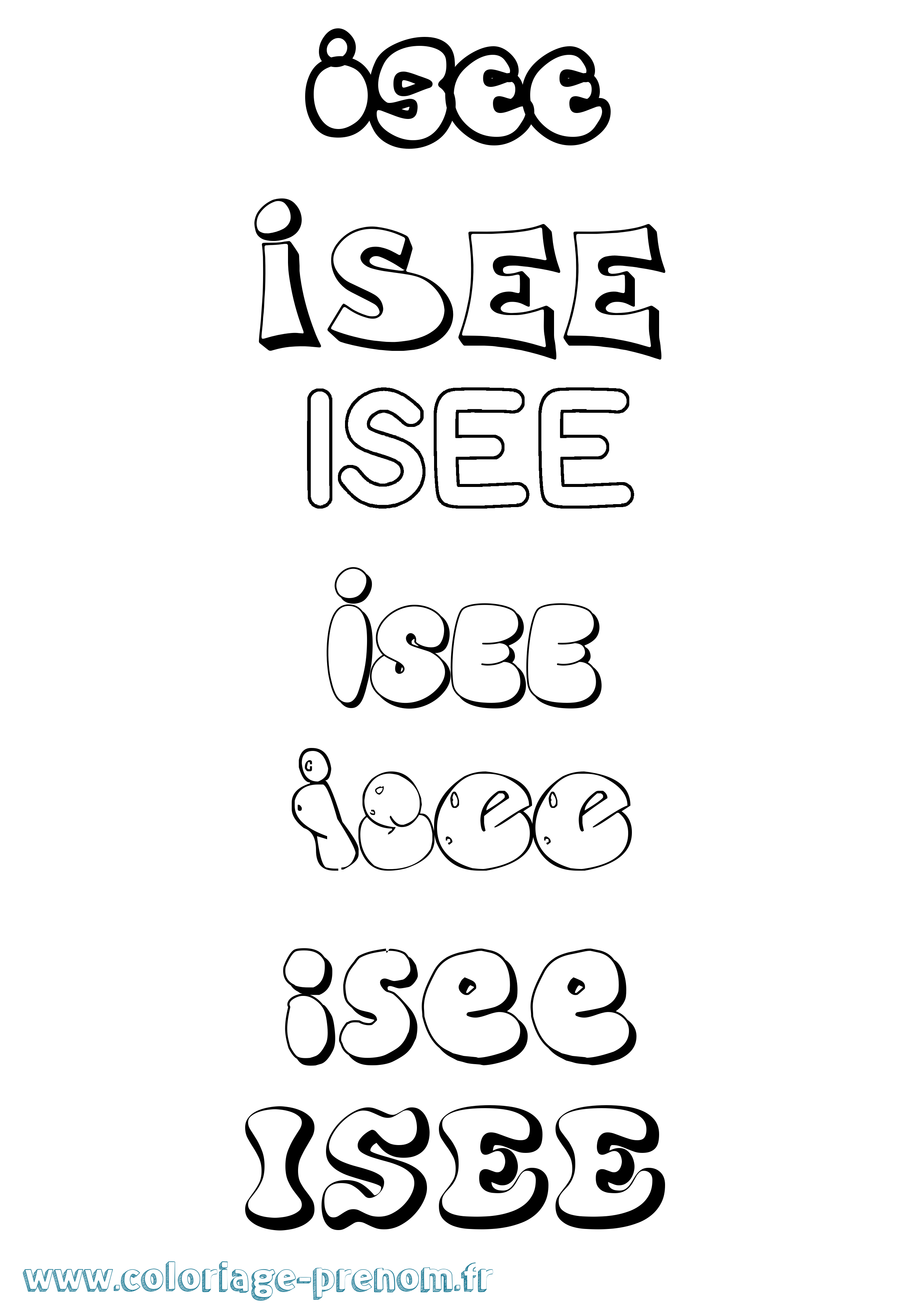 Coloriage Isee Coloriage prénom Isee