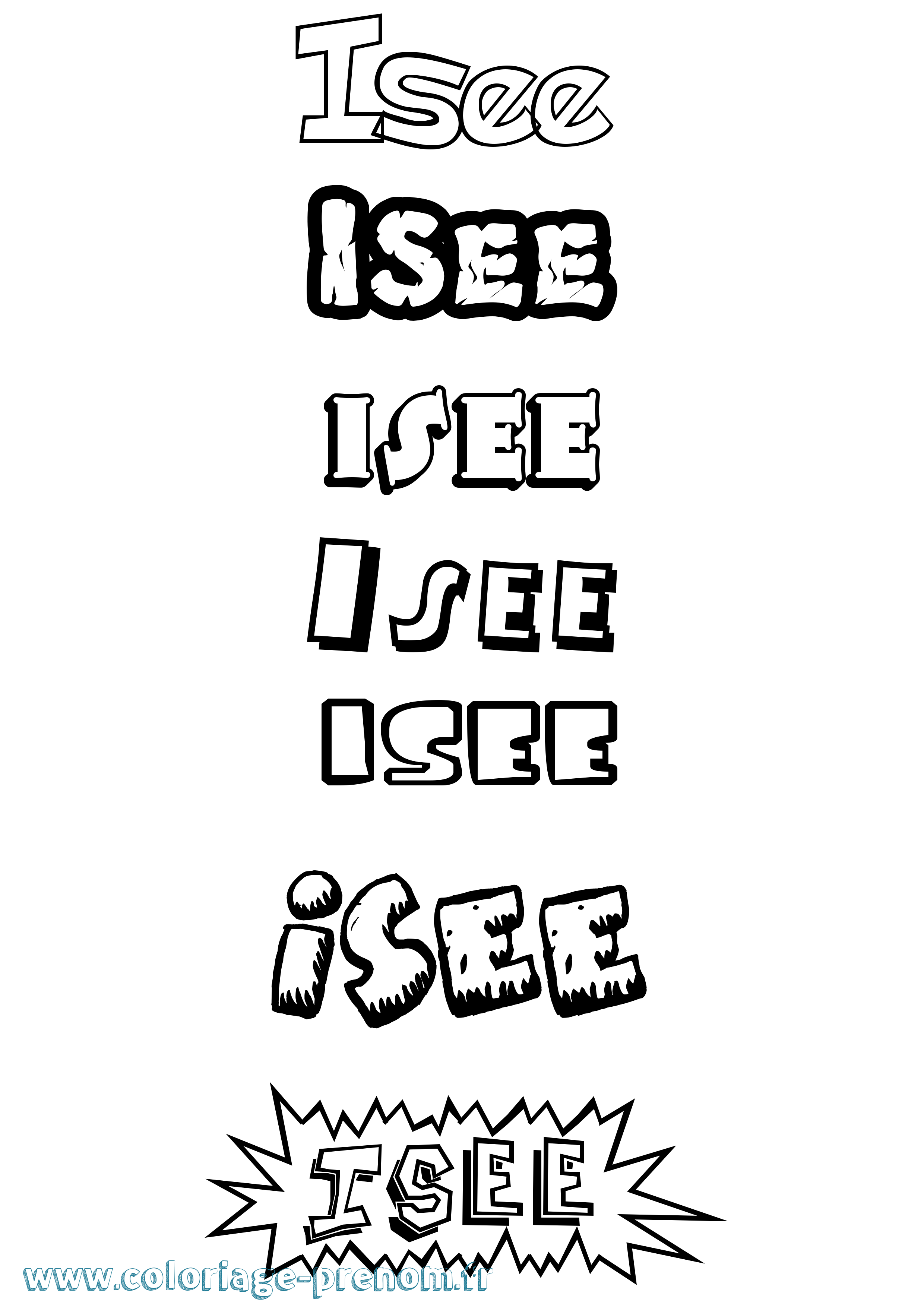 Coloriage Isee Coloriage prénom Isee