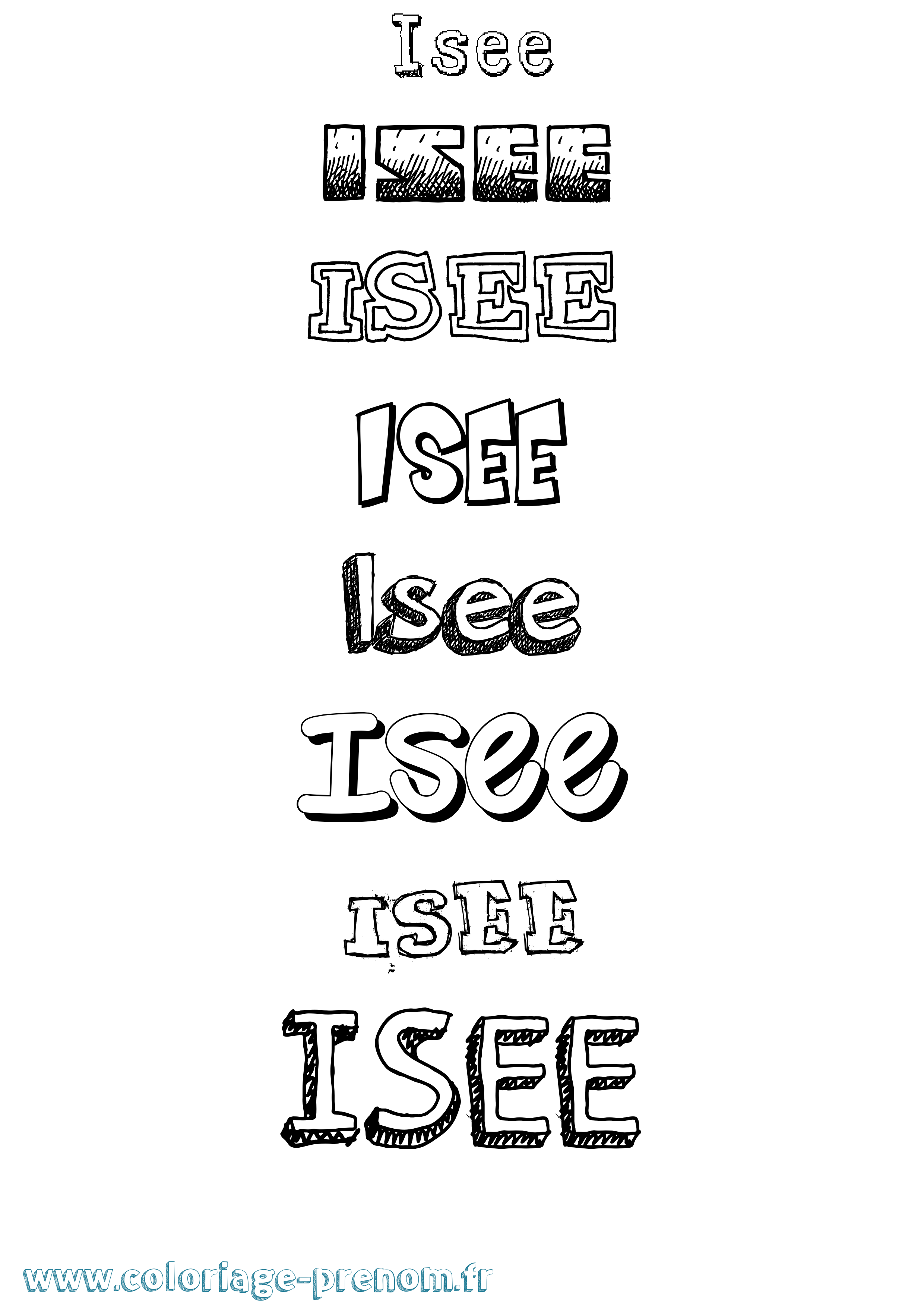 Coloriage Isee Coloriage prénom Isee