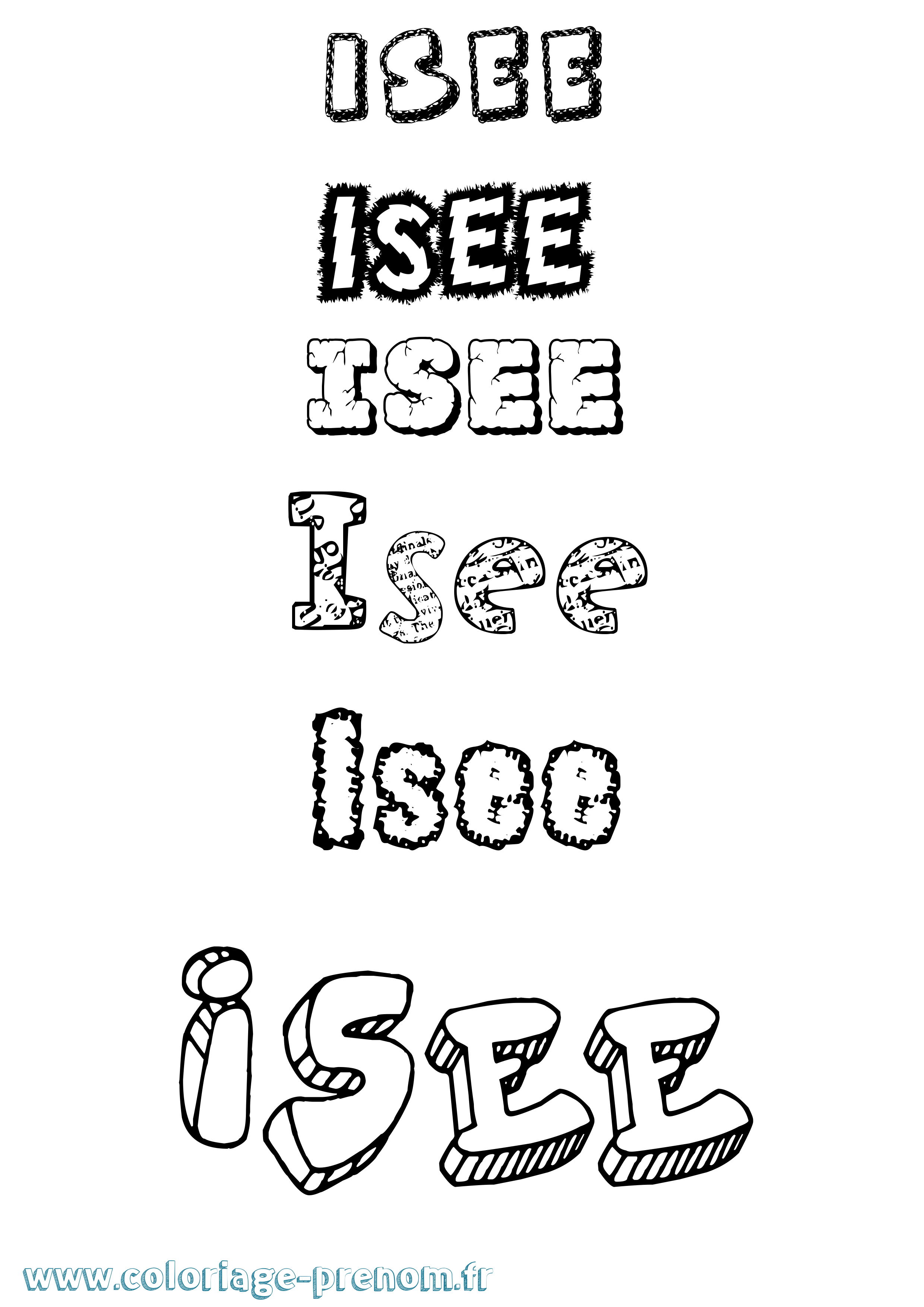 Coloriage Isee Coloriage prénom Isee