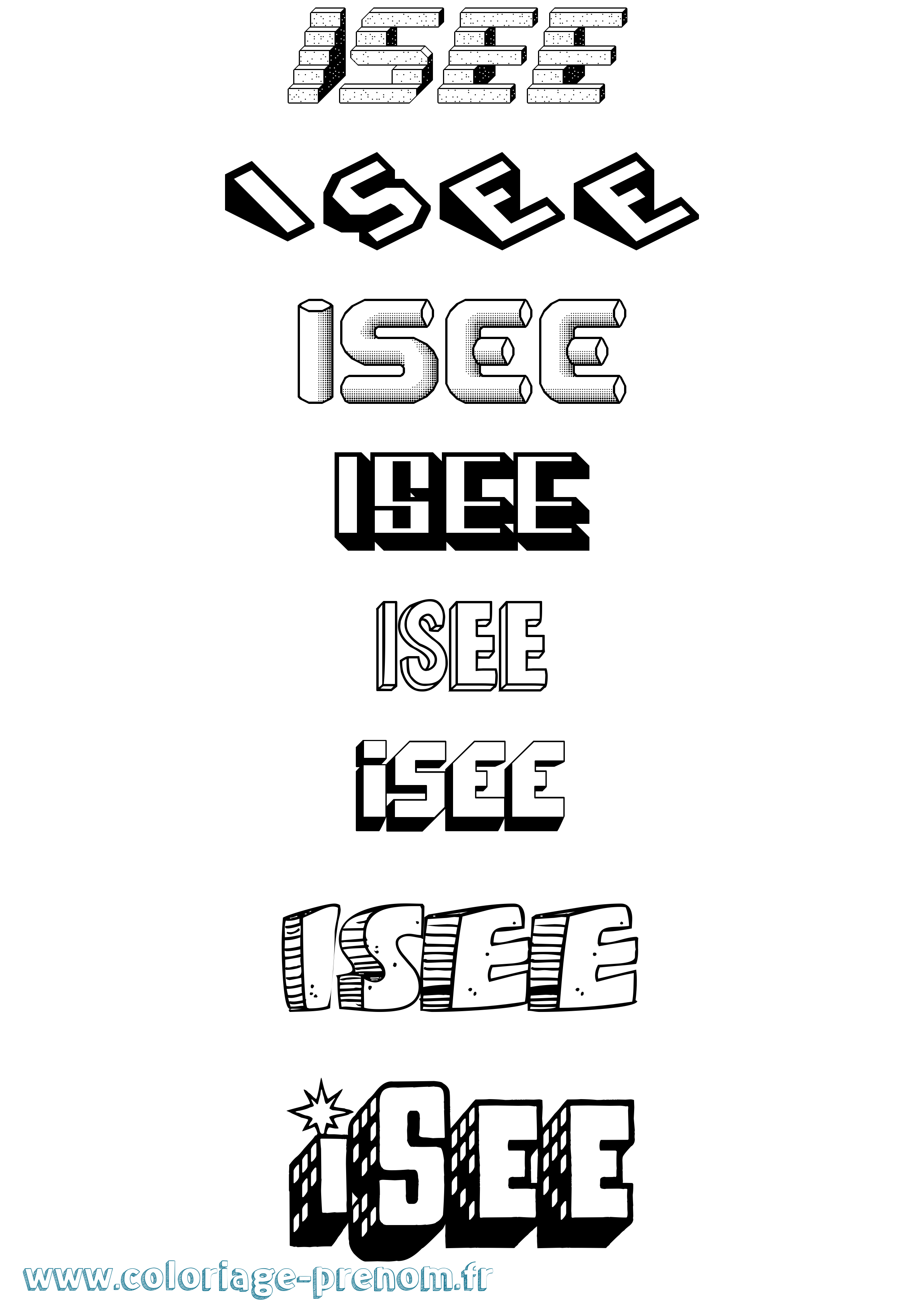 Coloriage Isee Coloriage prénom Isee