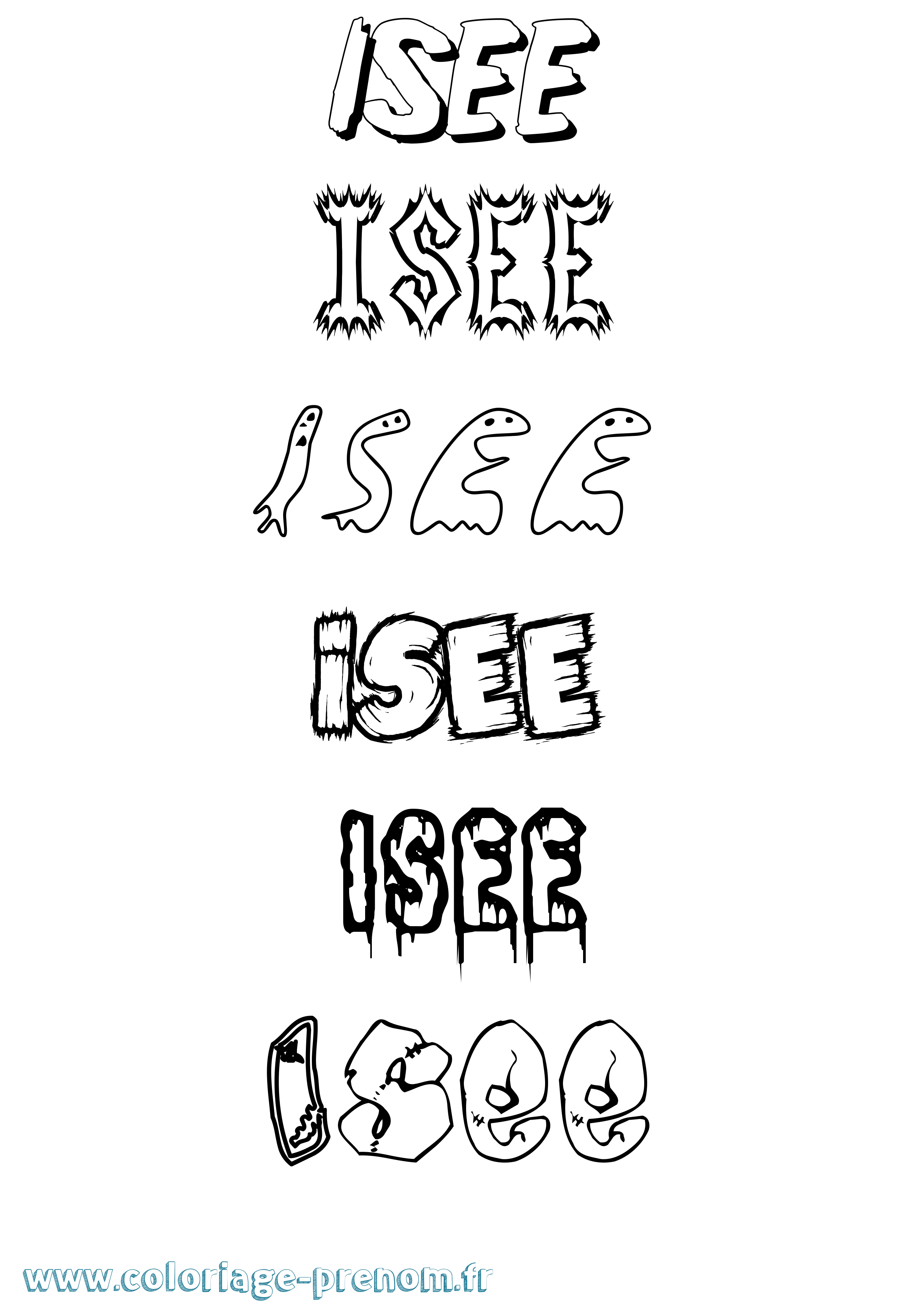 Coloriage Isee Coloriage prénom Isee