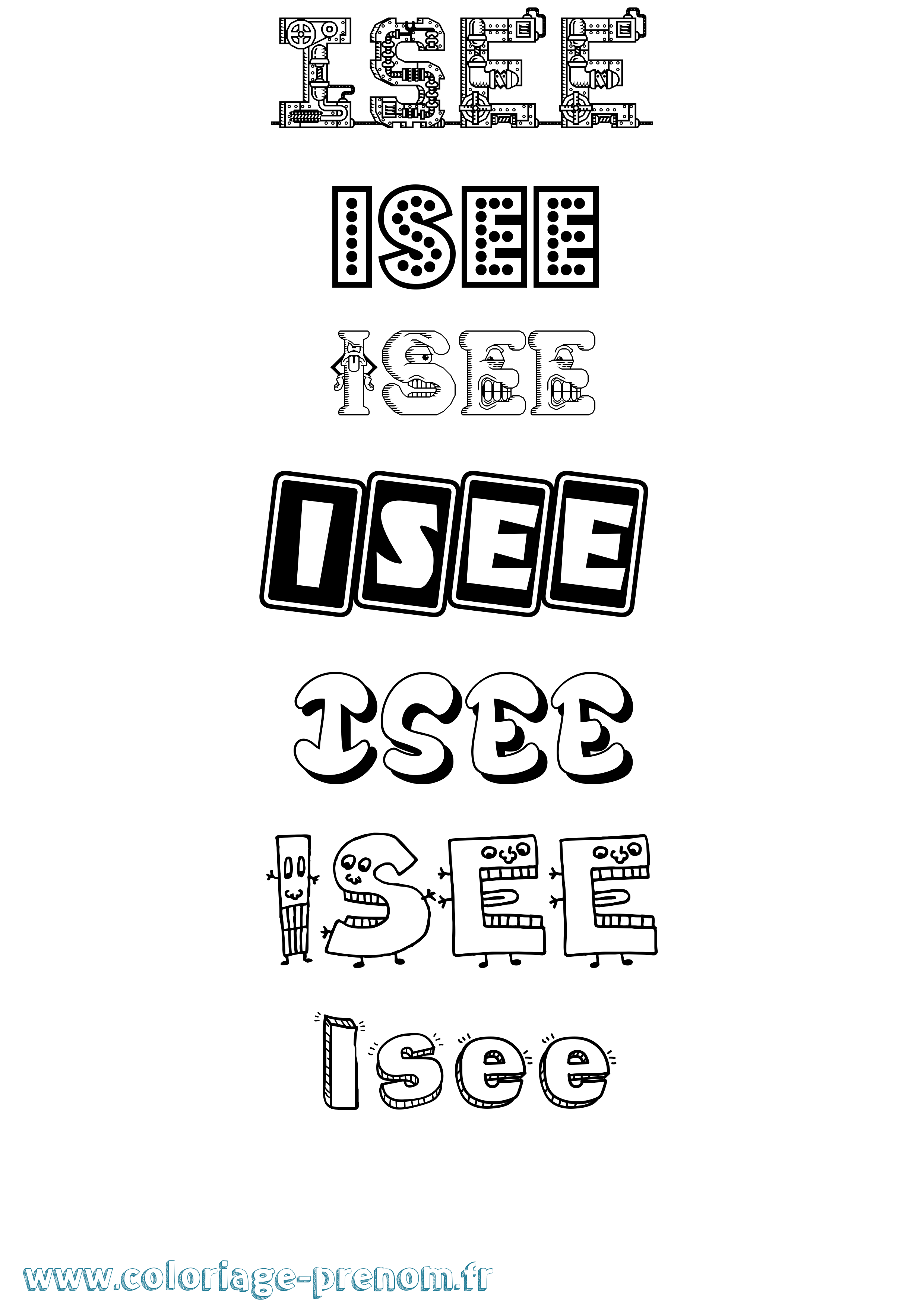 Coloriage Isee Coloriage prénom Isee