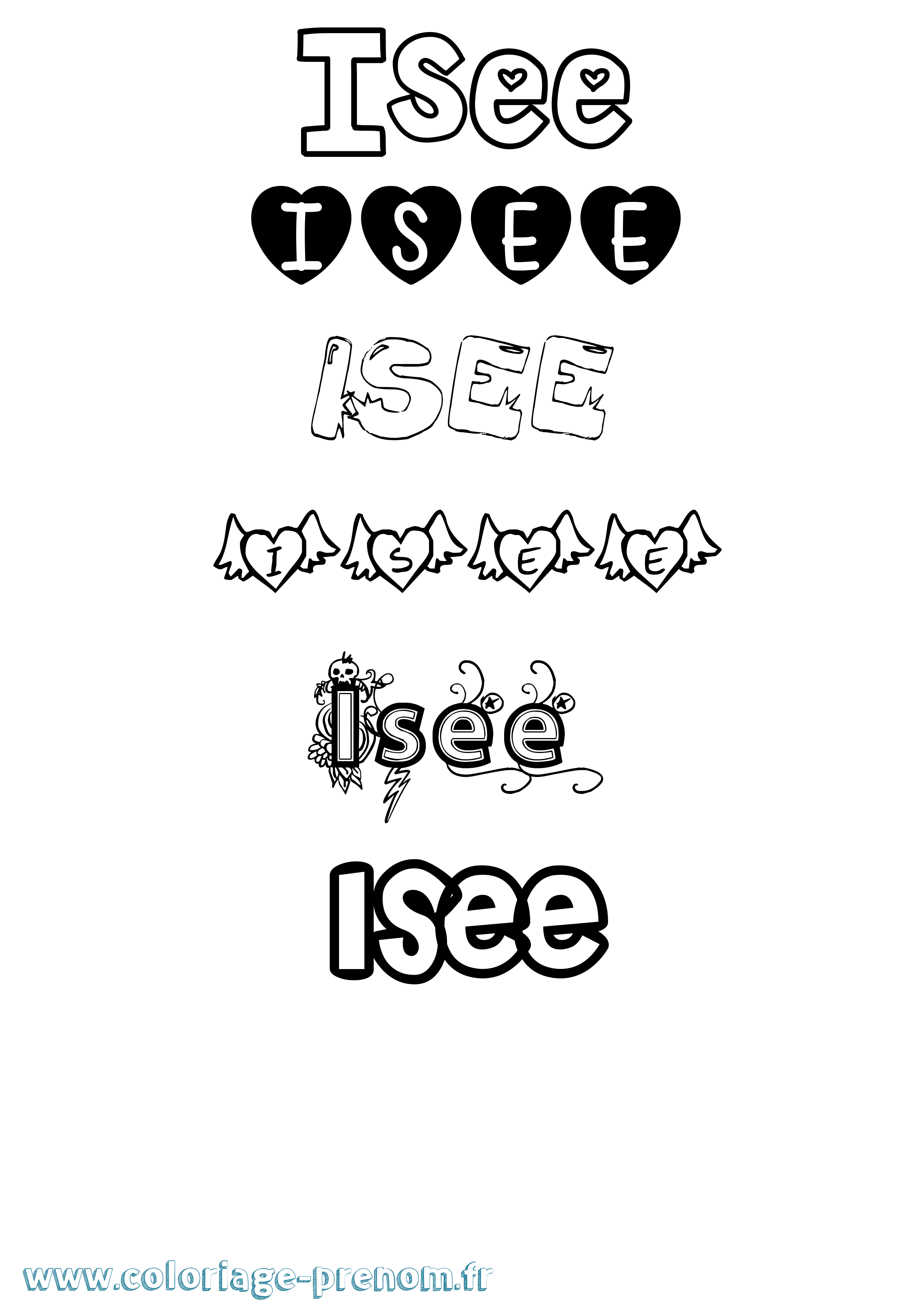 Coloriage Isee Coloriage prénom Isee