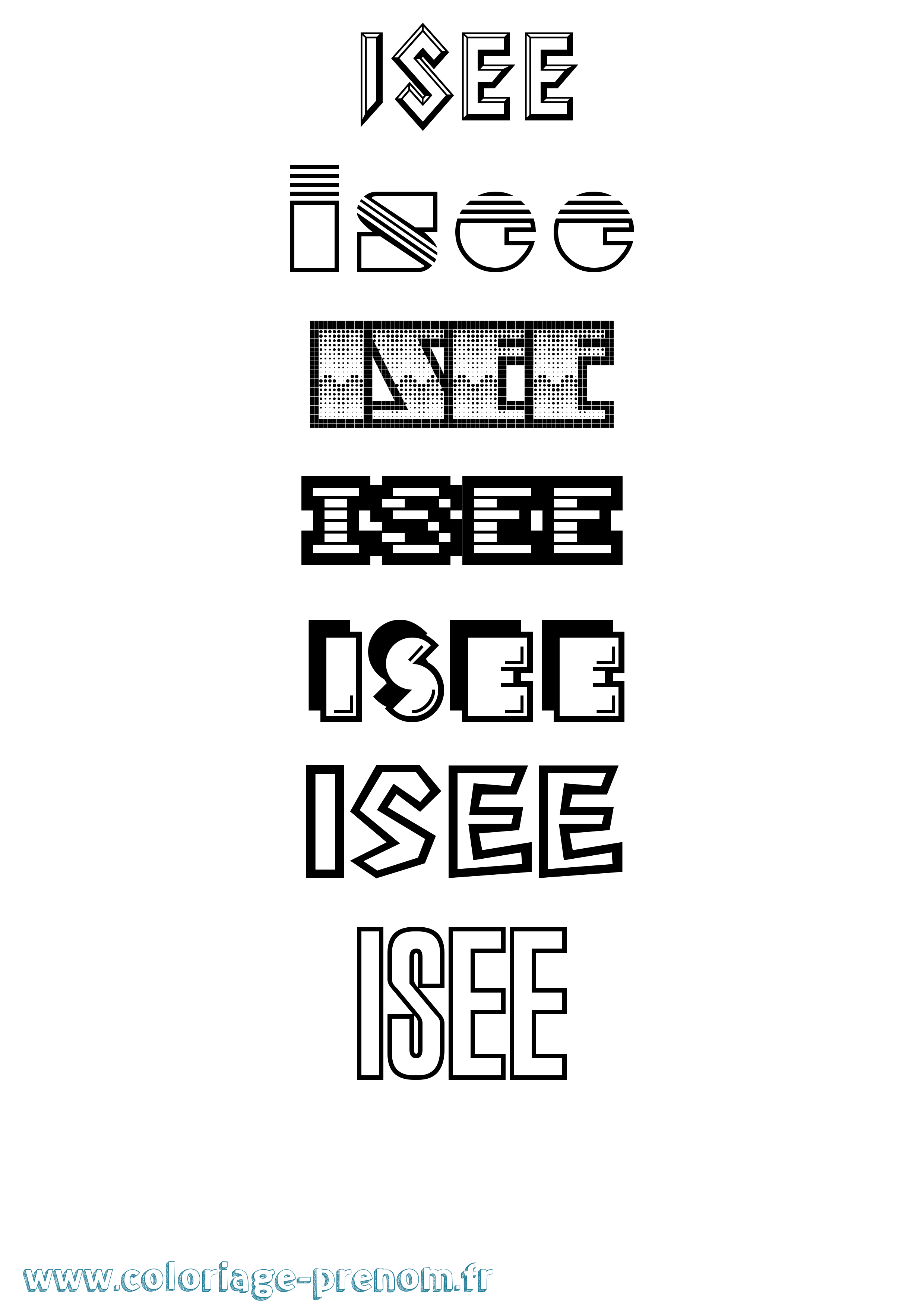 Coloriage Isee Coloriage prénom Isee