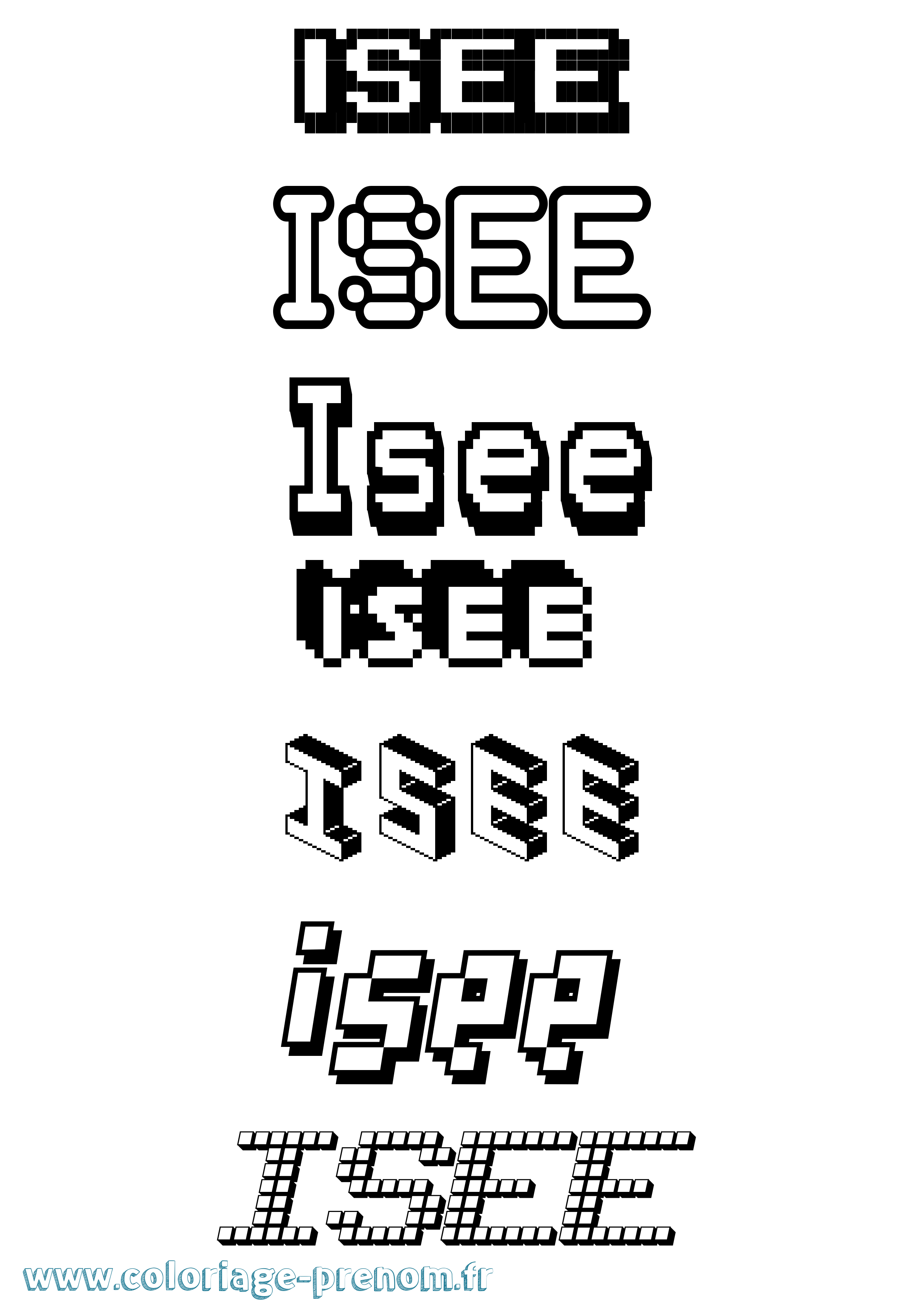Coloriage Isee Coloriage prénom Isee