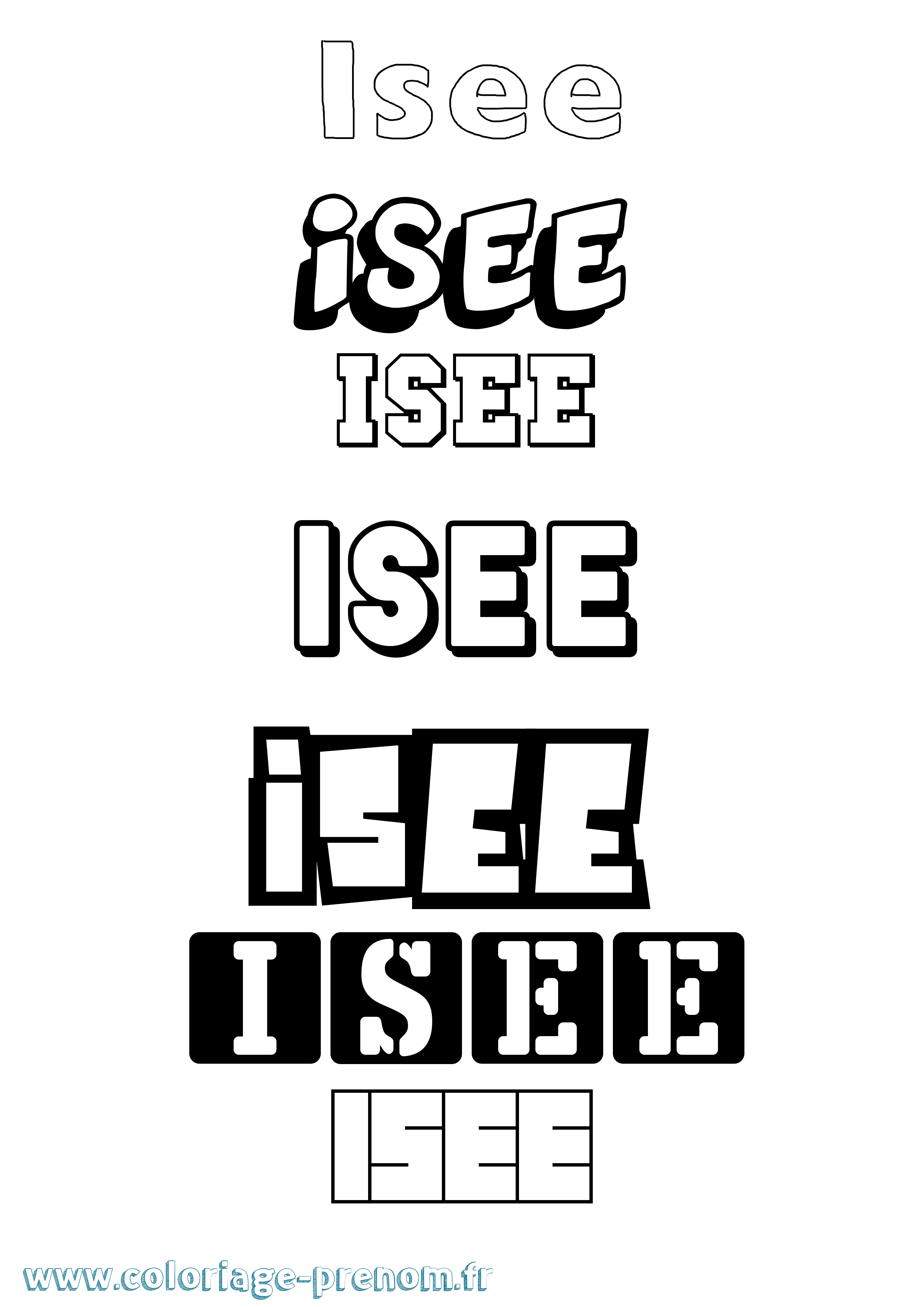 Coloriage Isee Coloriage prénom Isee
