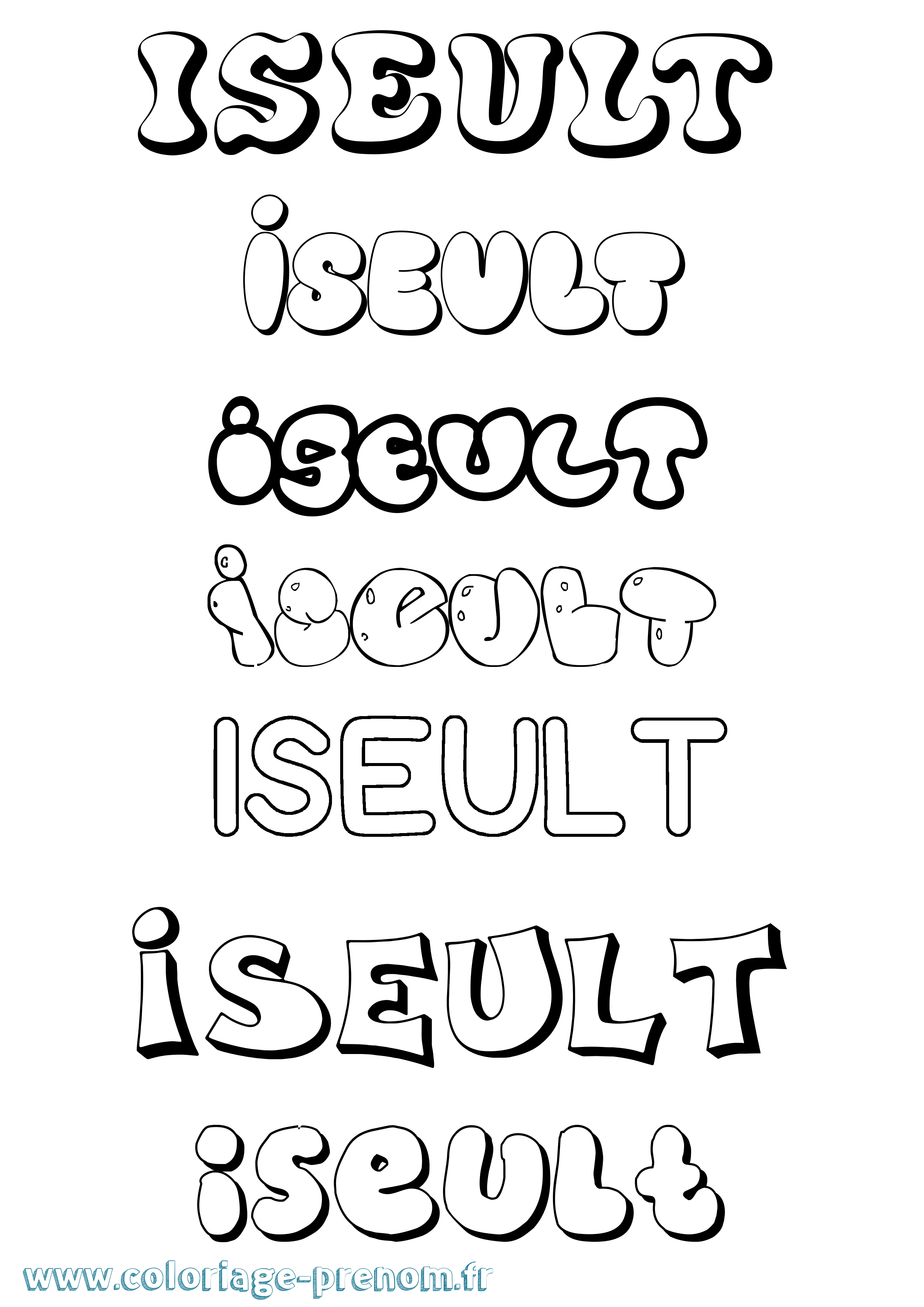 Coloriage Iseult Coloriage prénom Iseult