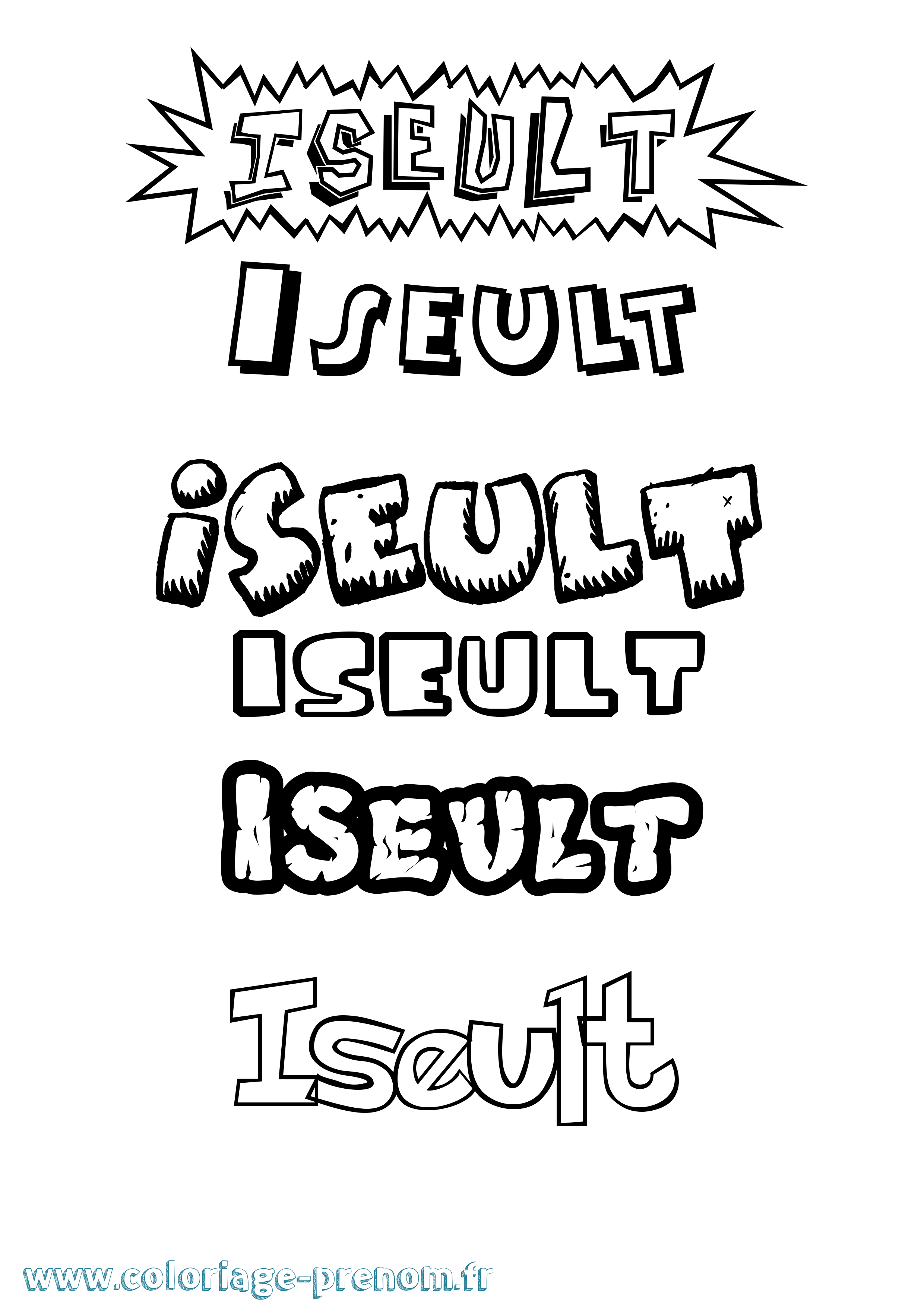 Coloriage Iseult Coloriage prénom Iseult