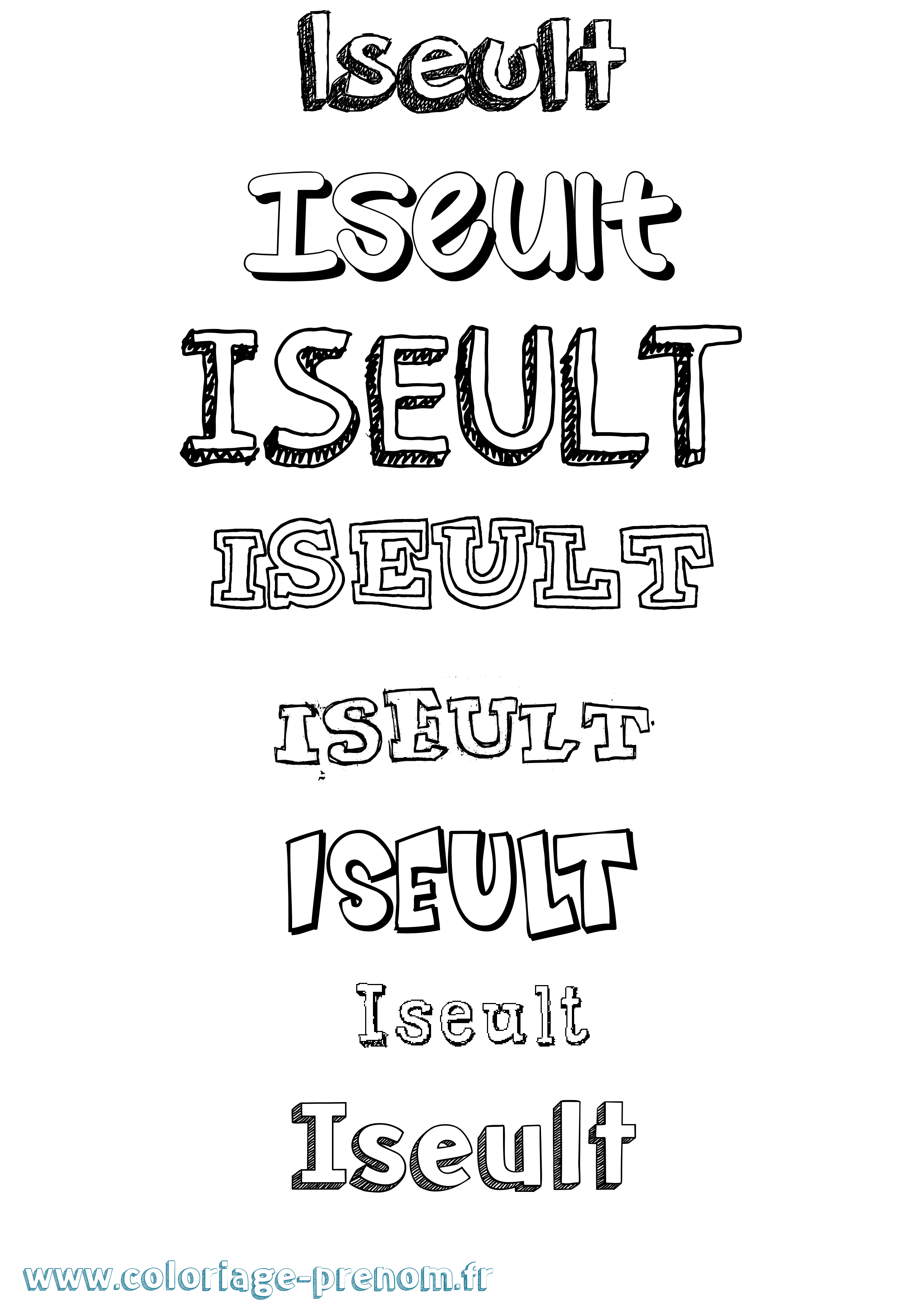 Coloriage Iseult Coloriage prénom Iseult