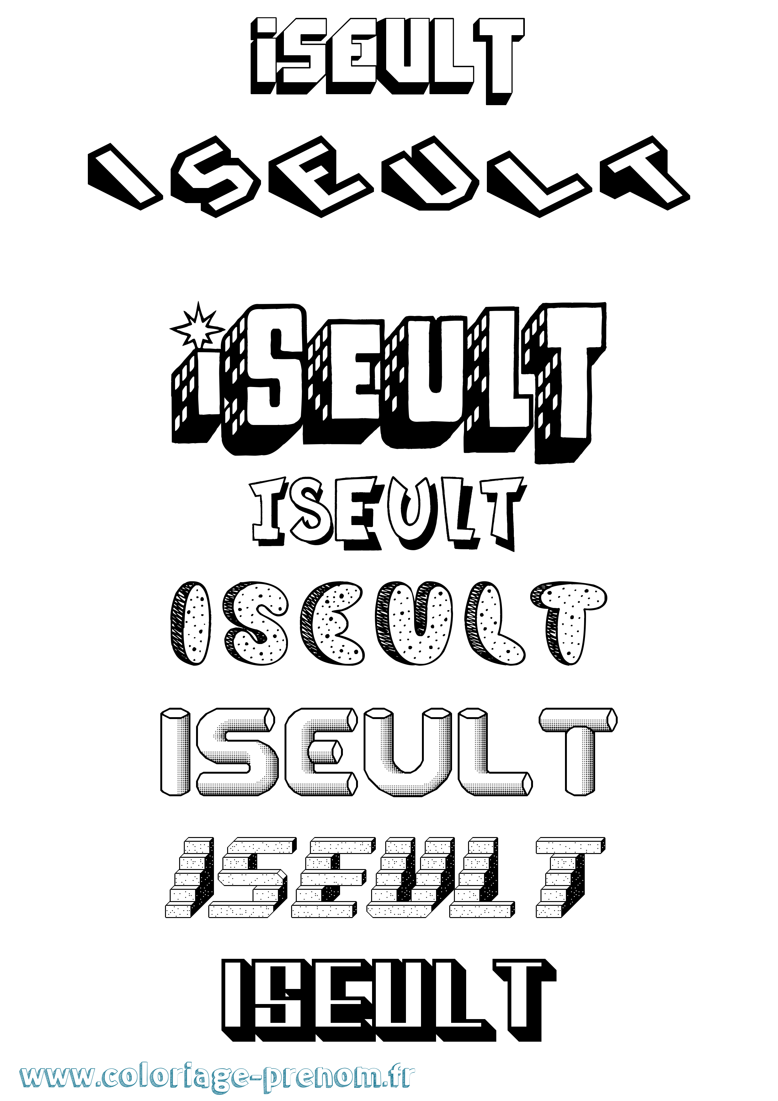 Coloriage Iseult Coloriage prénom Iseult