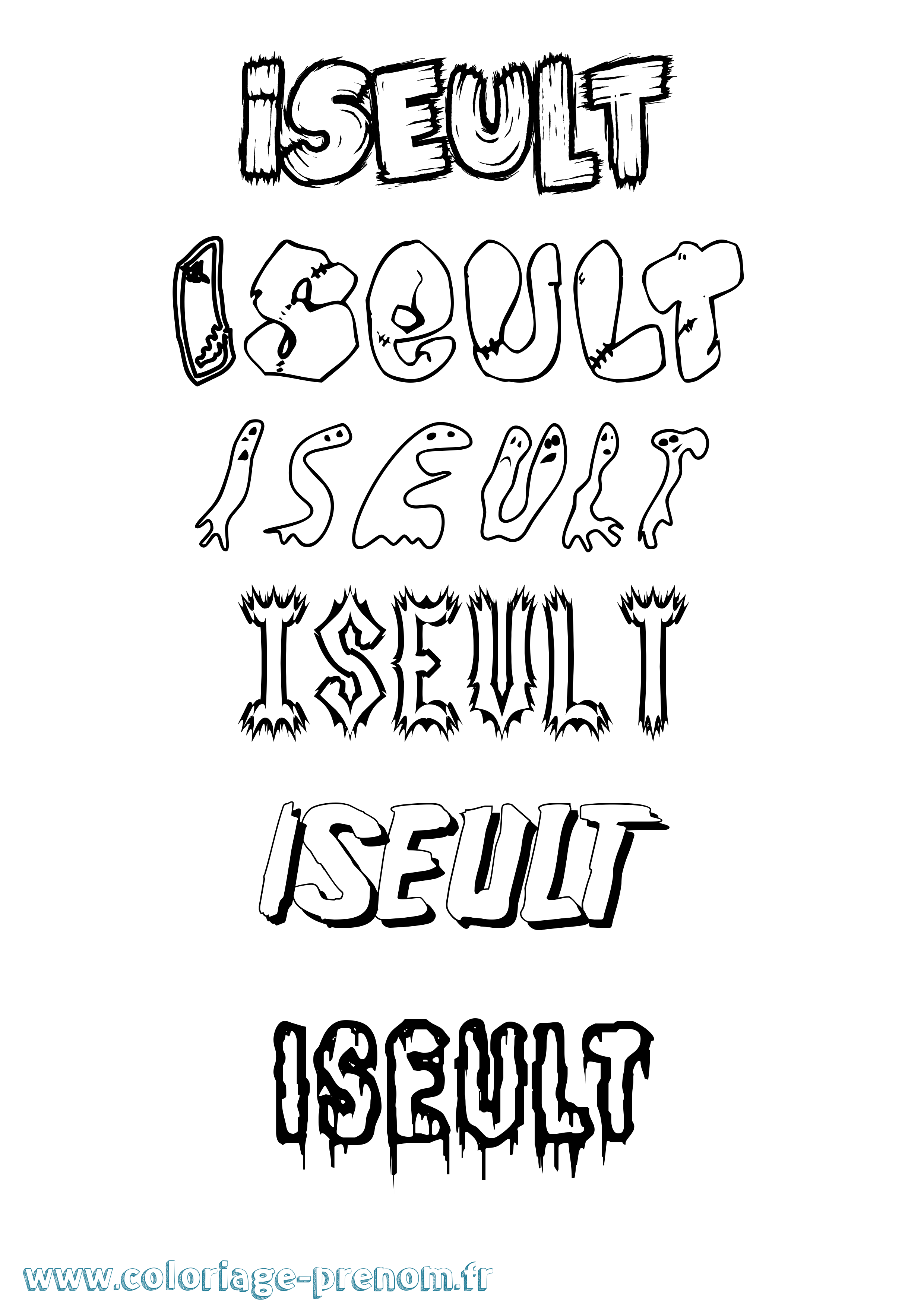 Coloriage Iseult Coloriage prénom Iseult