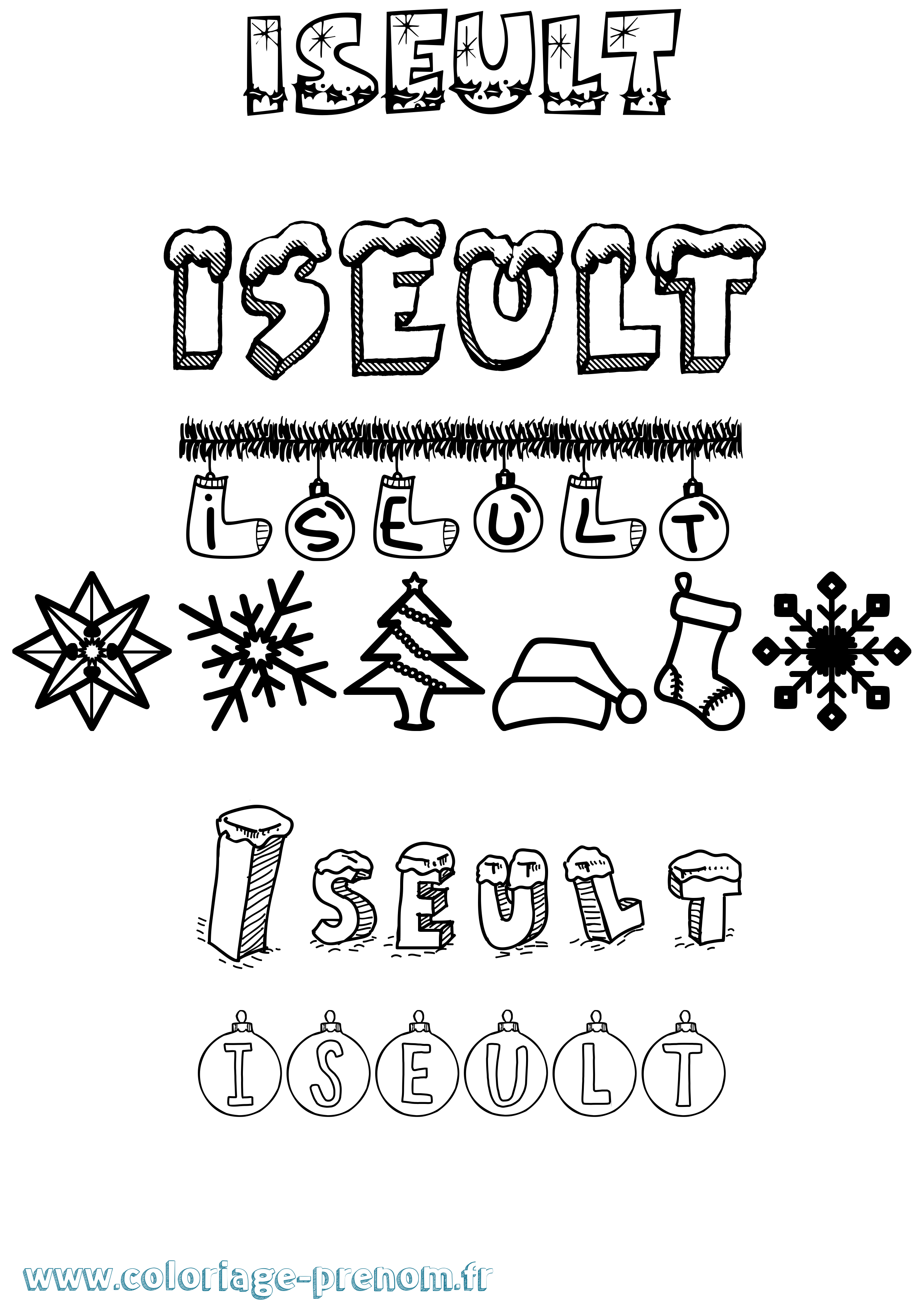 Coloriage Iseult Coloriage prénom Iseult