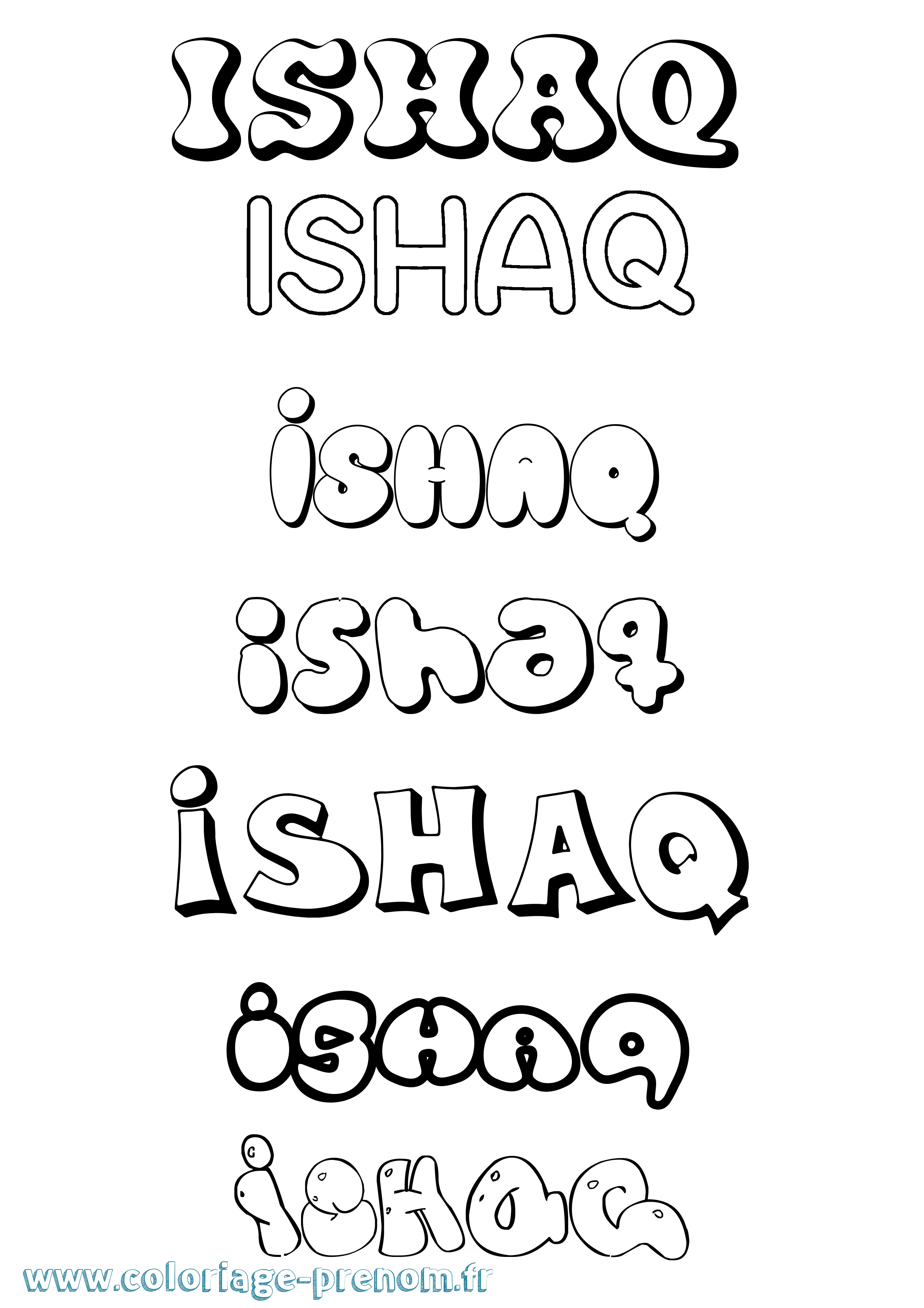 Coloriage Ishaq Coloriage prénom Ishaq
