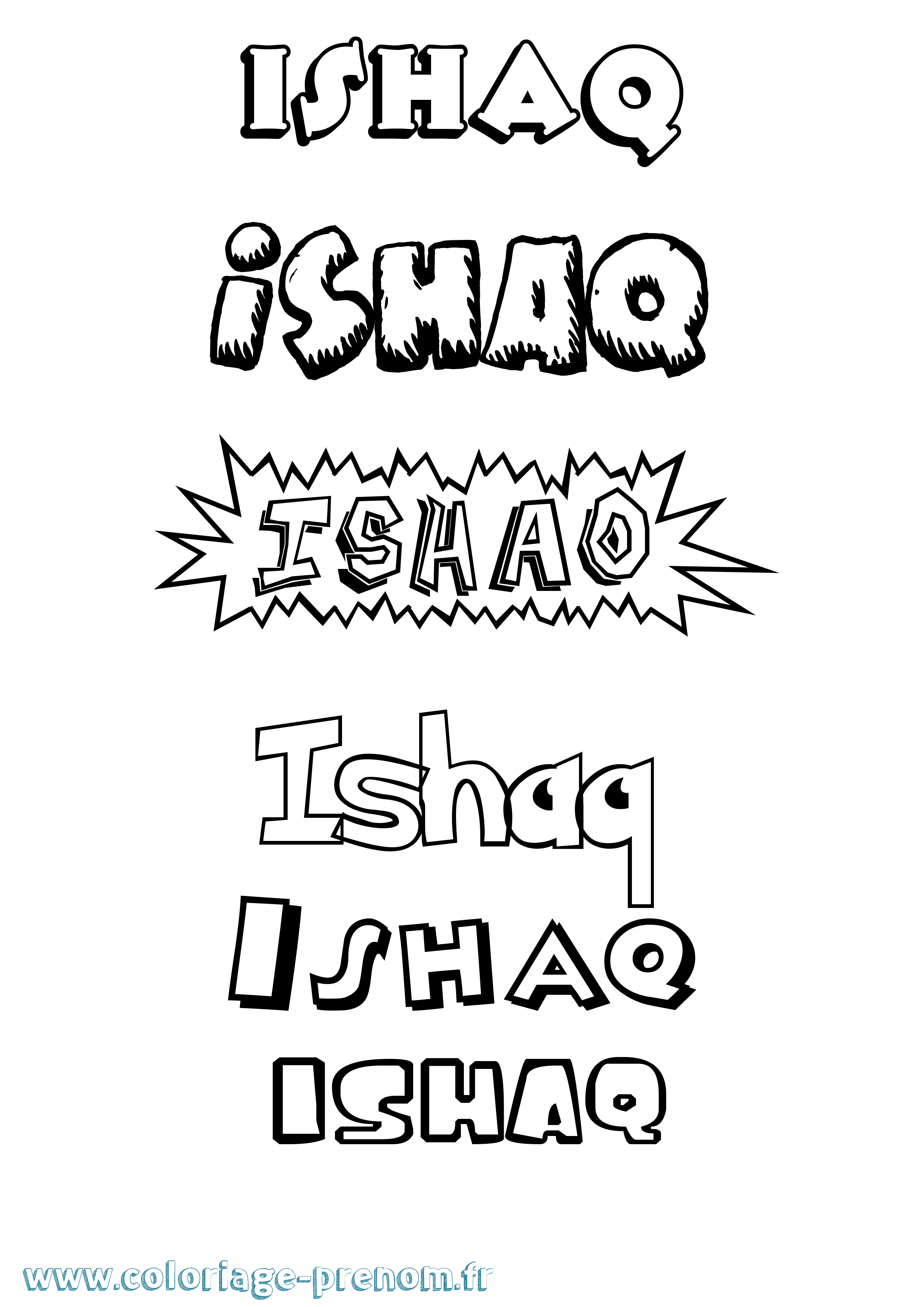 Coloriage Ishaq Coloriage prénom Ishaq