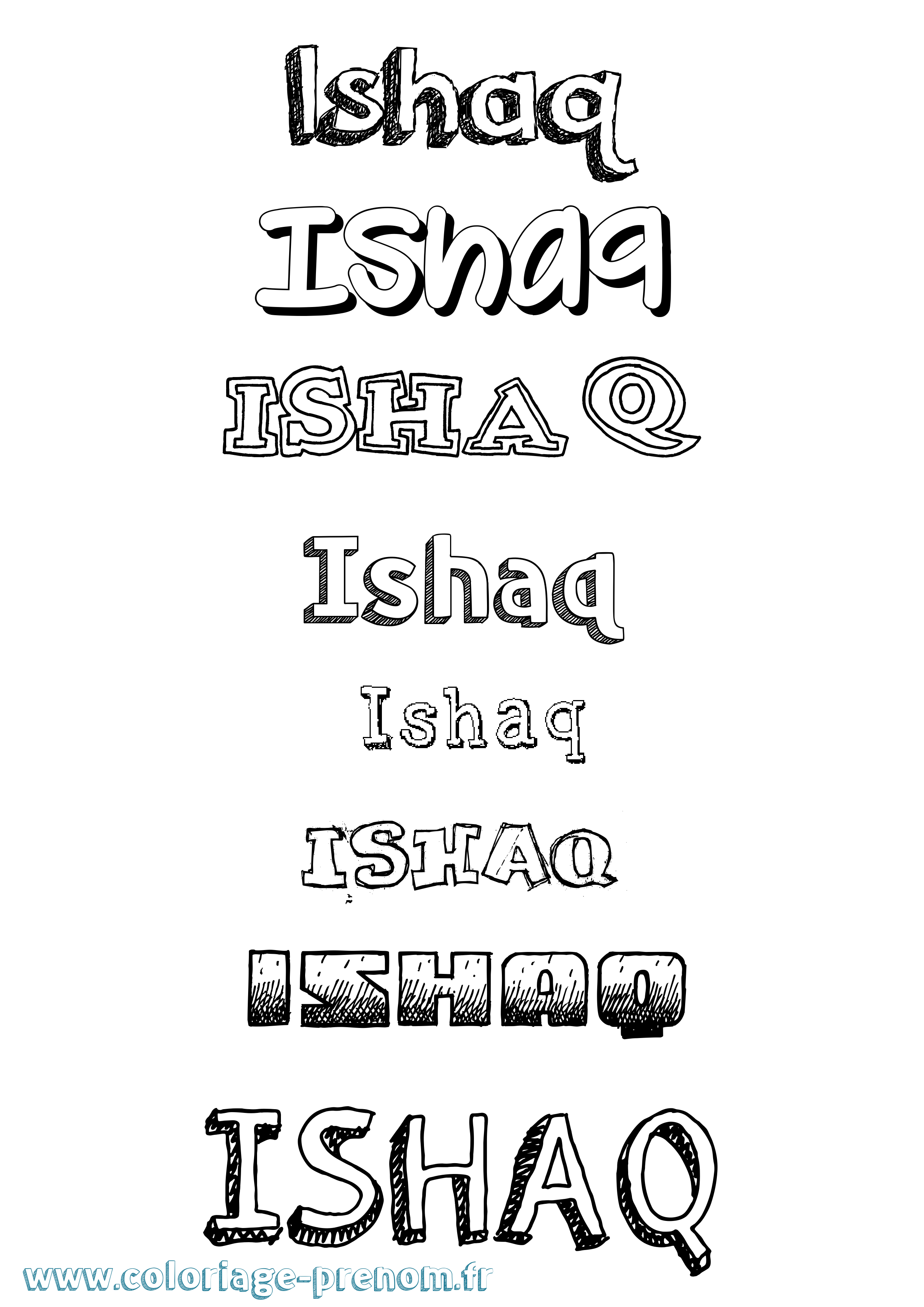 Coloriage Ishaq Coloriage prénom Ishaq