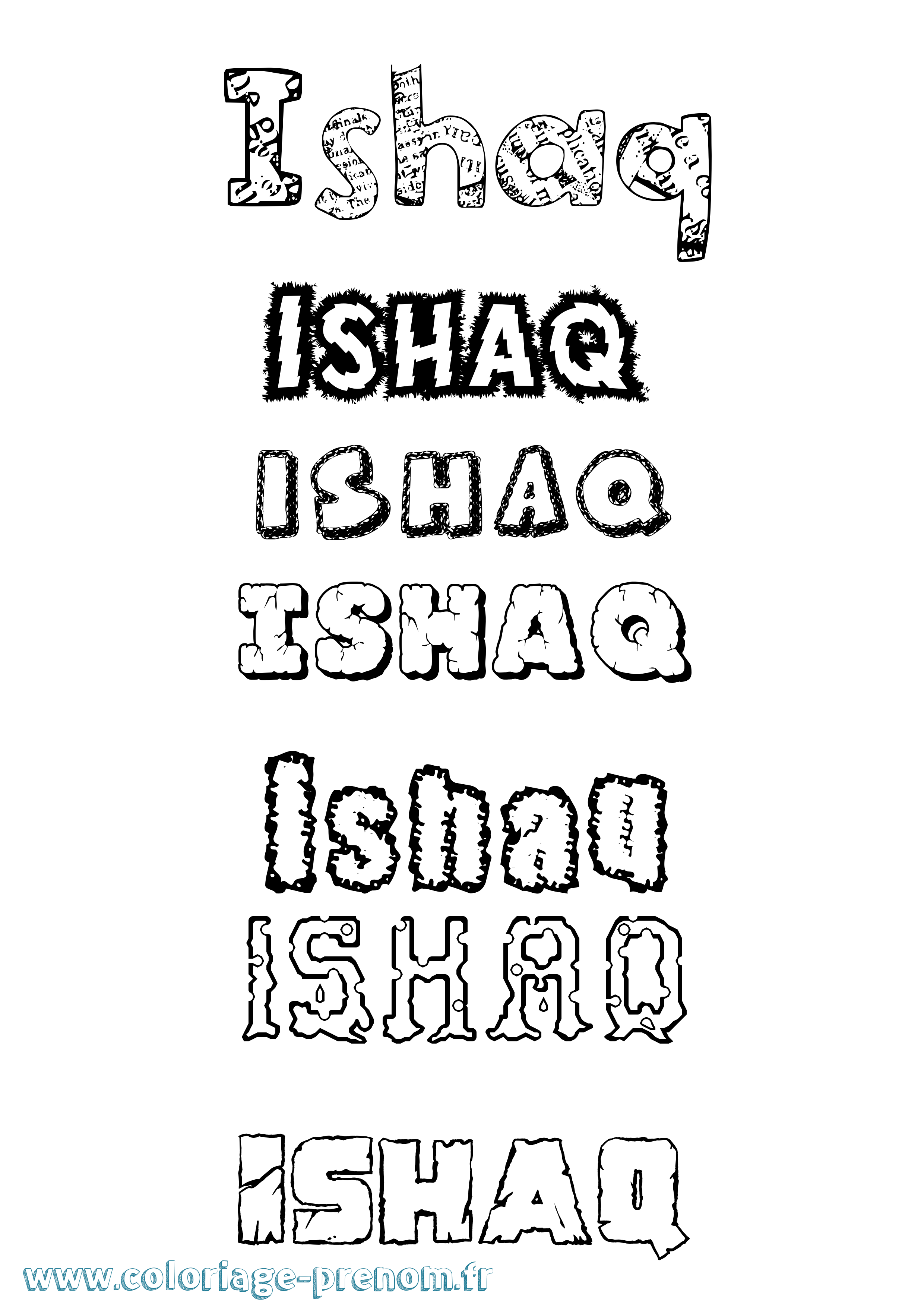 Coloriage Ishaq Coloriage prénom Ishaq