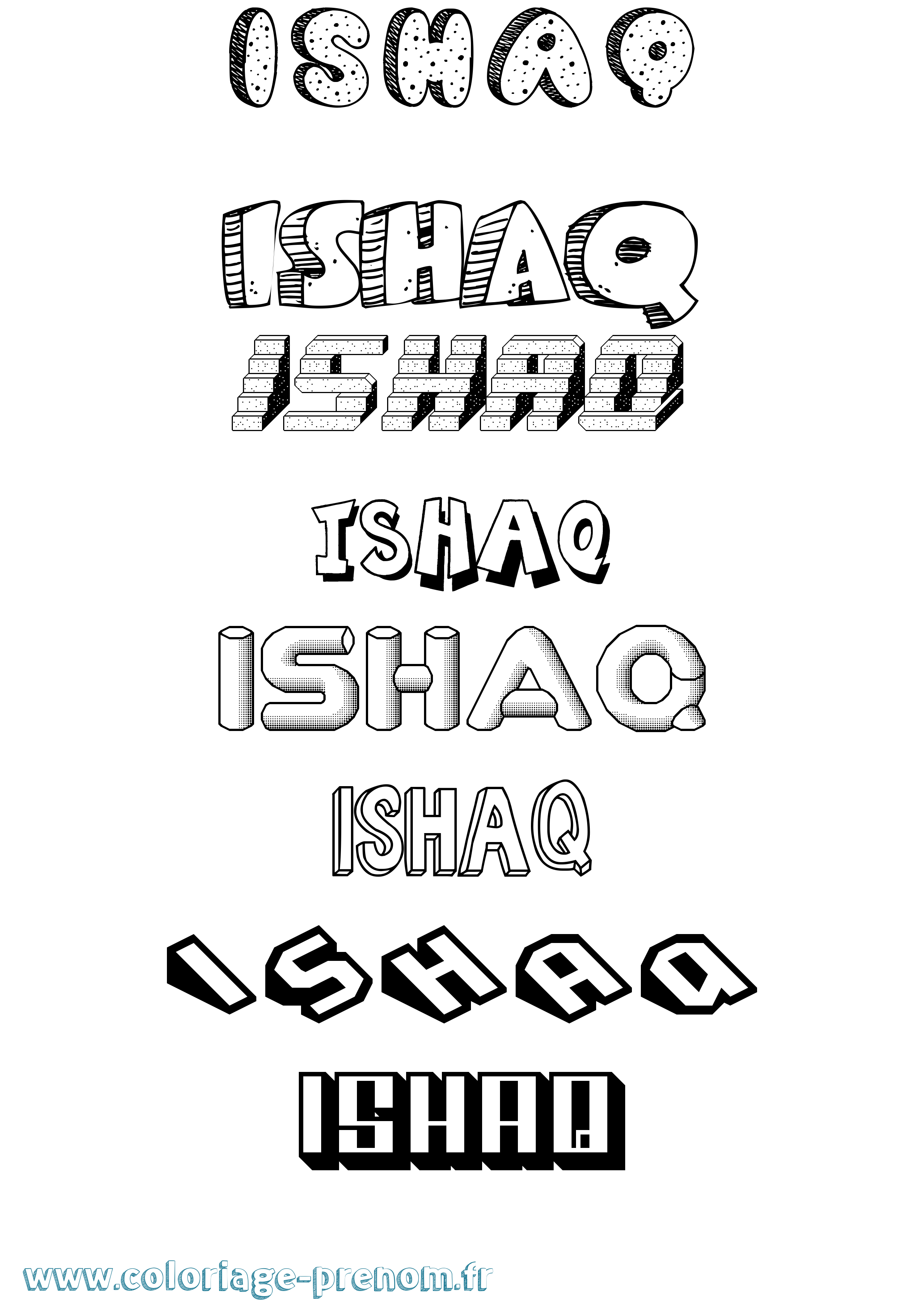 Coloriage prénom Ishaq