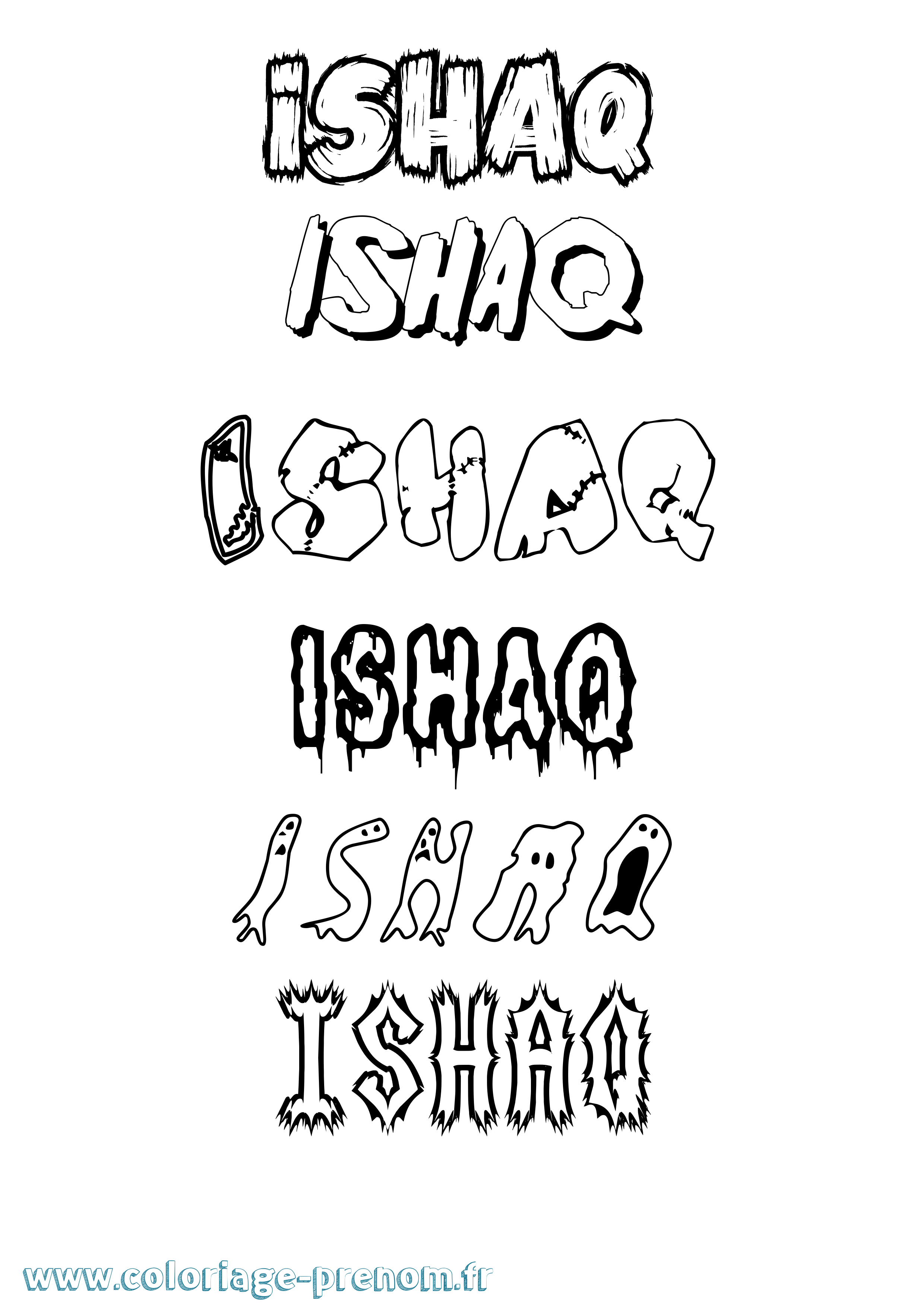 Coloriage Ishaq Coloriage prénom Ishaq