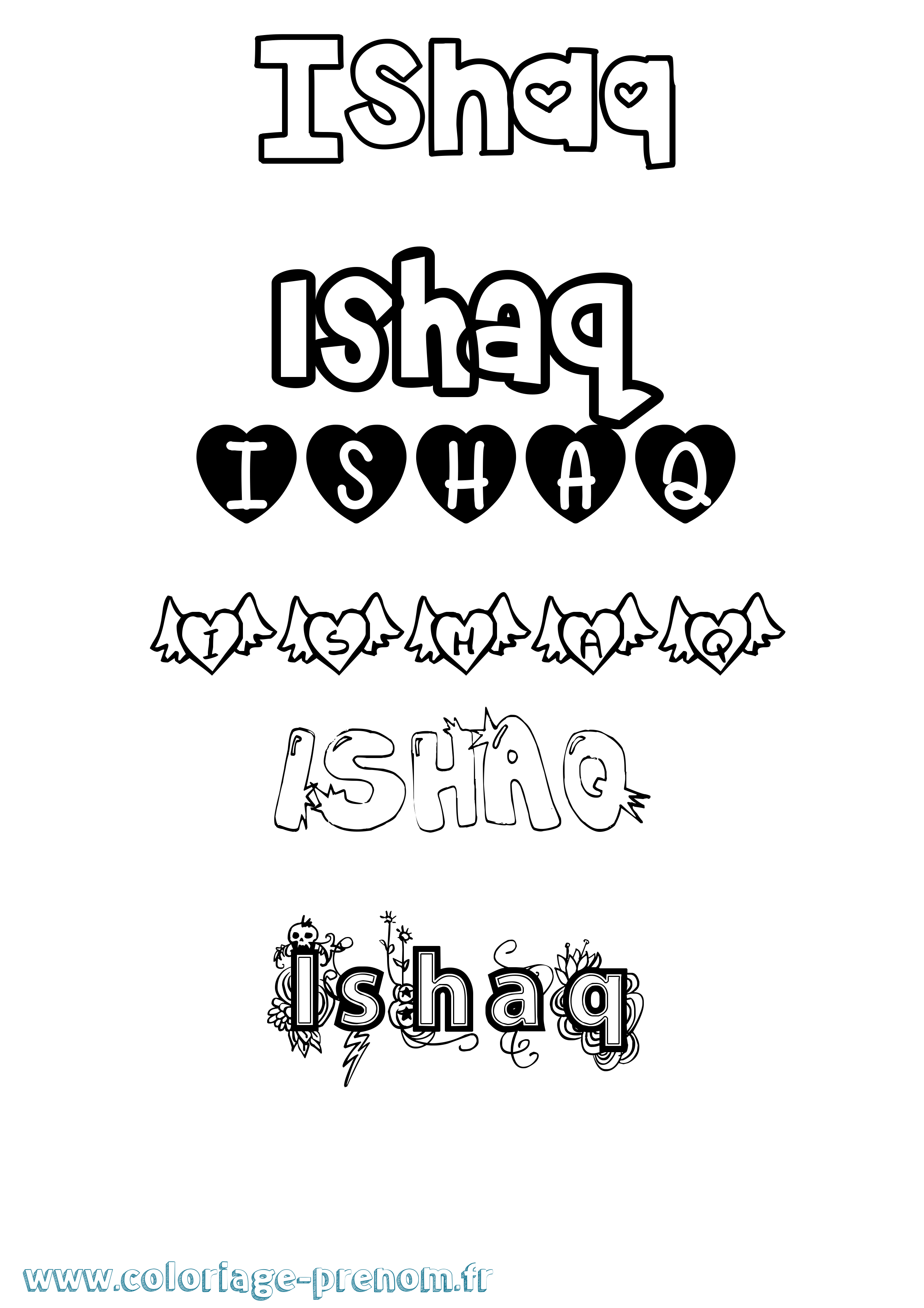 Coloriage Ishaq Coloriage prénom Ishaq