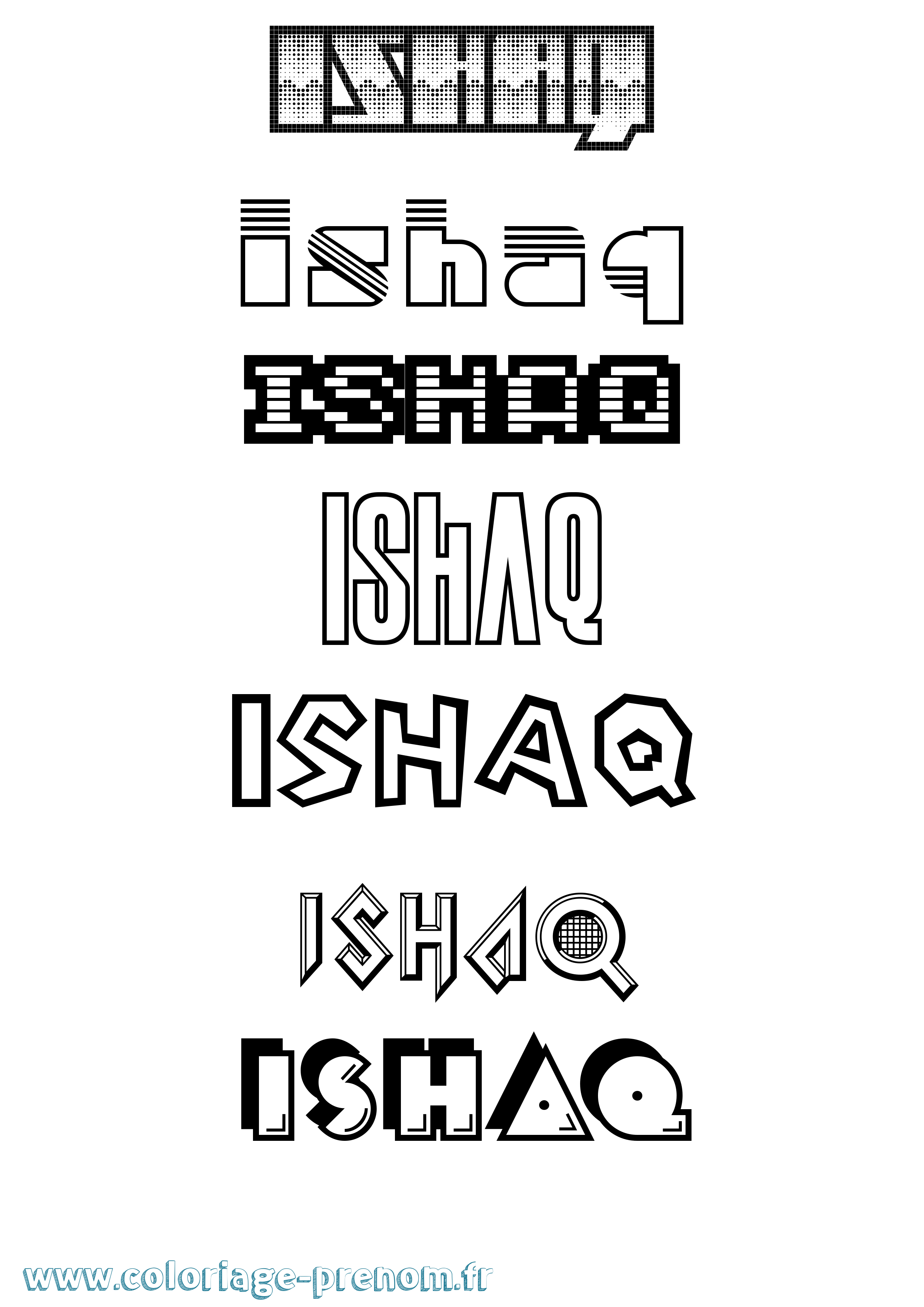Coloriage Ishaq Coloriage prénom Ishaq