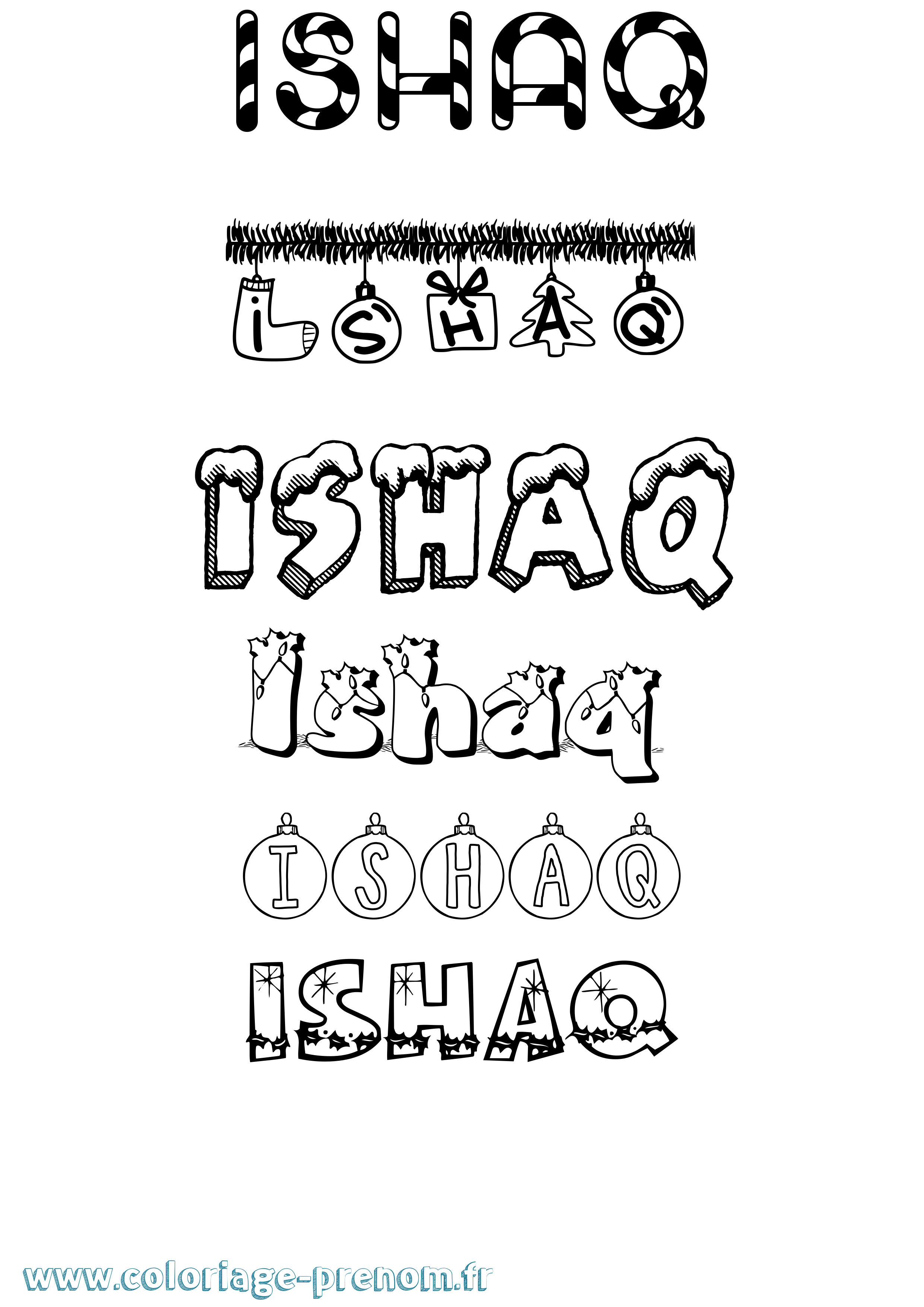 Coloriage Ishaq Coloriage prénom Ishaq