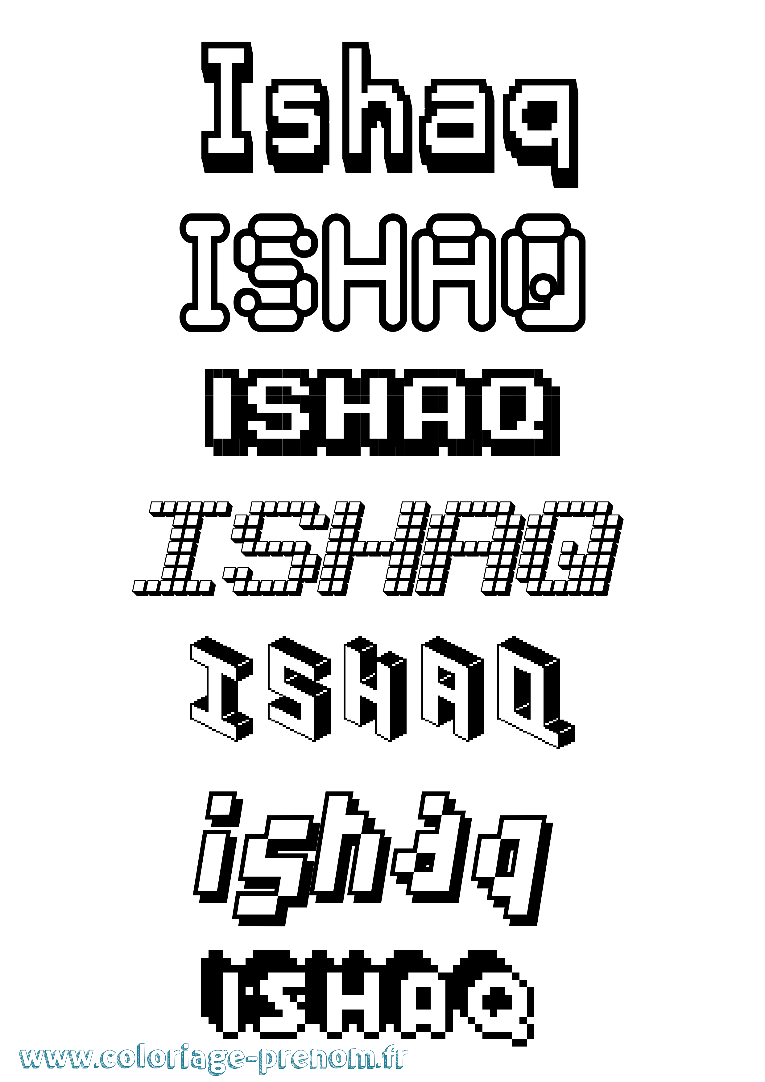 Coloriage prénom Ishaq