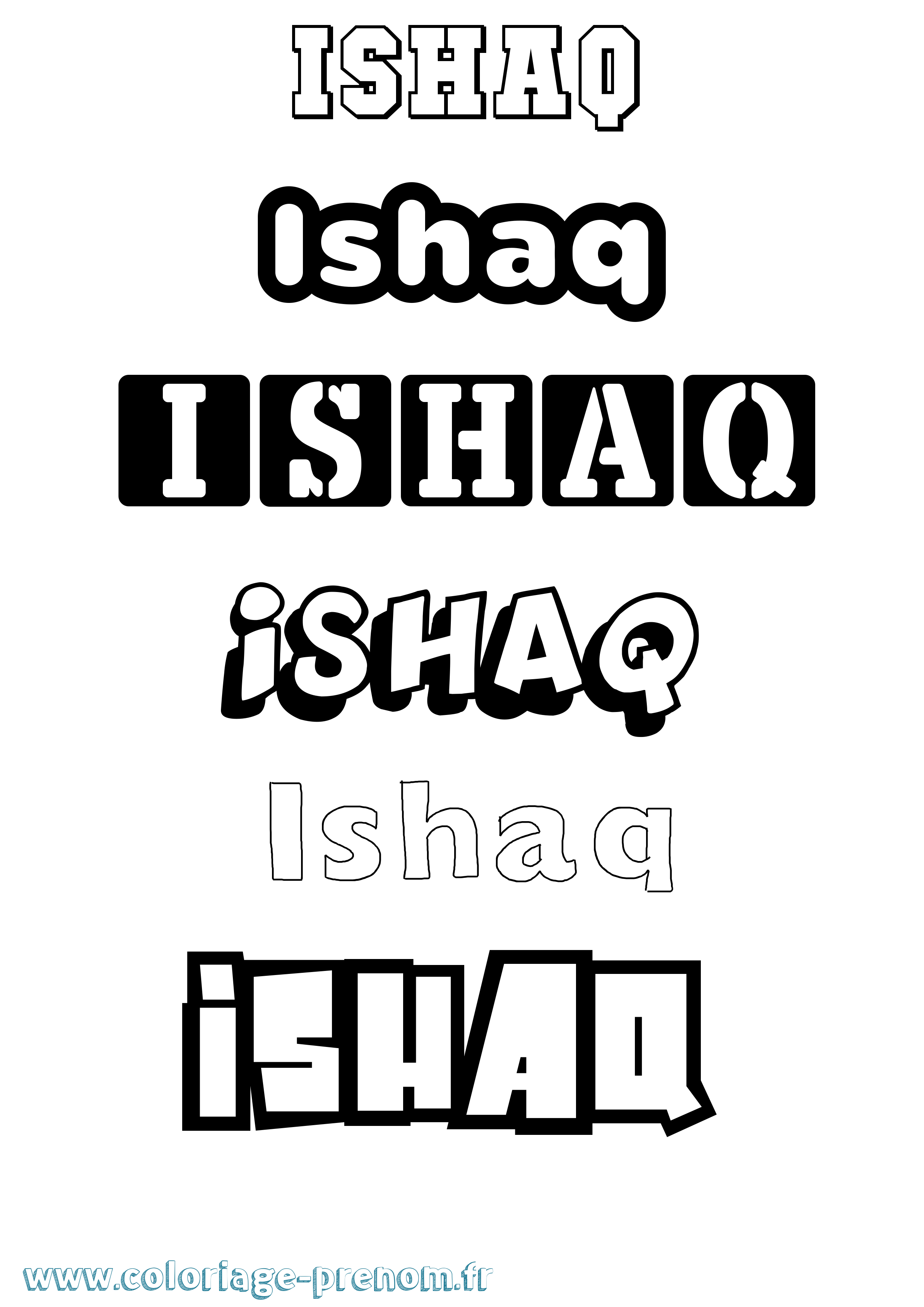 Coloriage Ishaq Coloriage prénom Ishaq