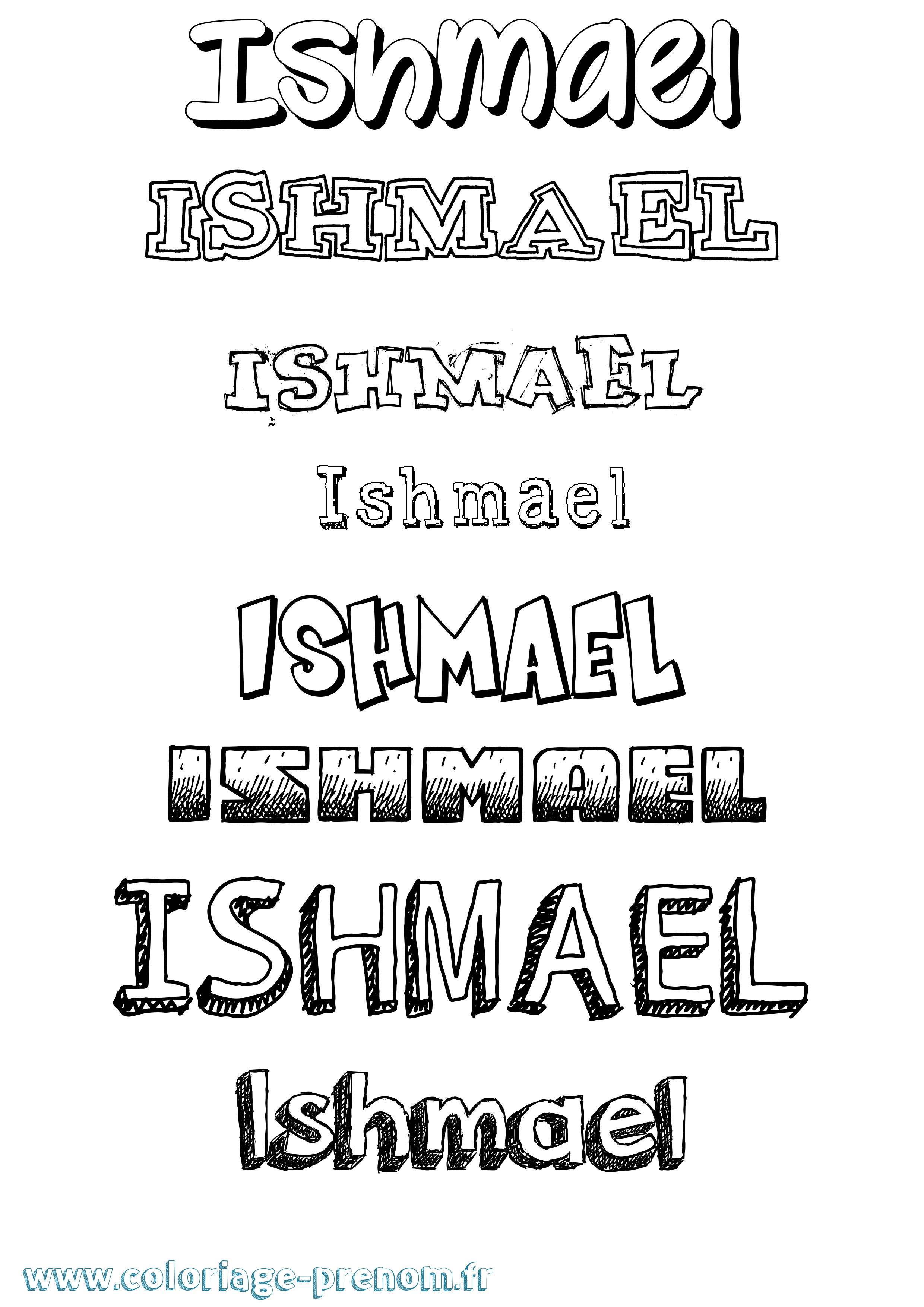 Coloriage prénom Ishmael Dessiné