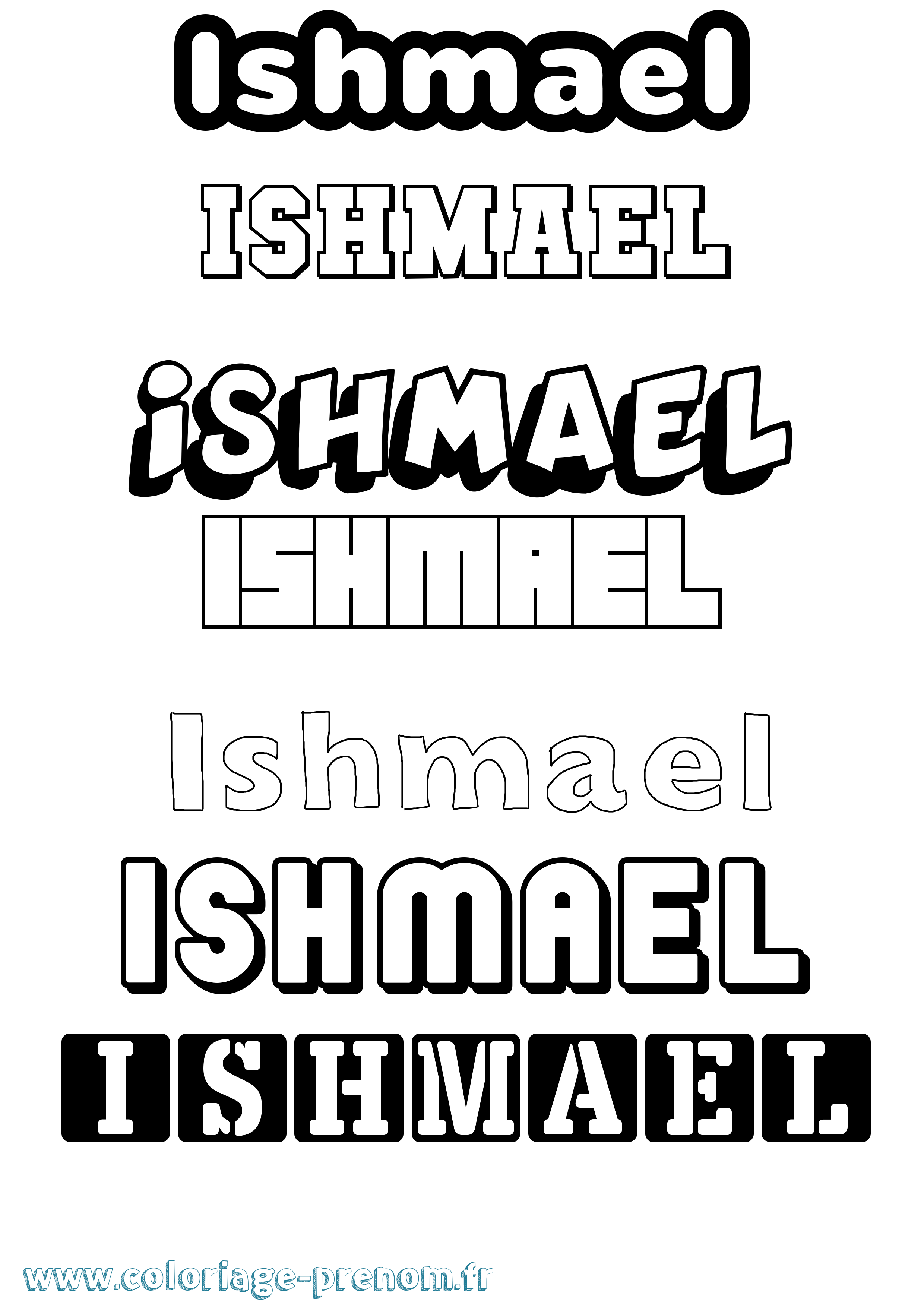 Coloriage prénom Ishmael Simple
