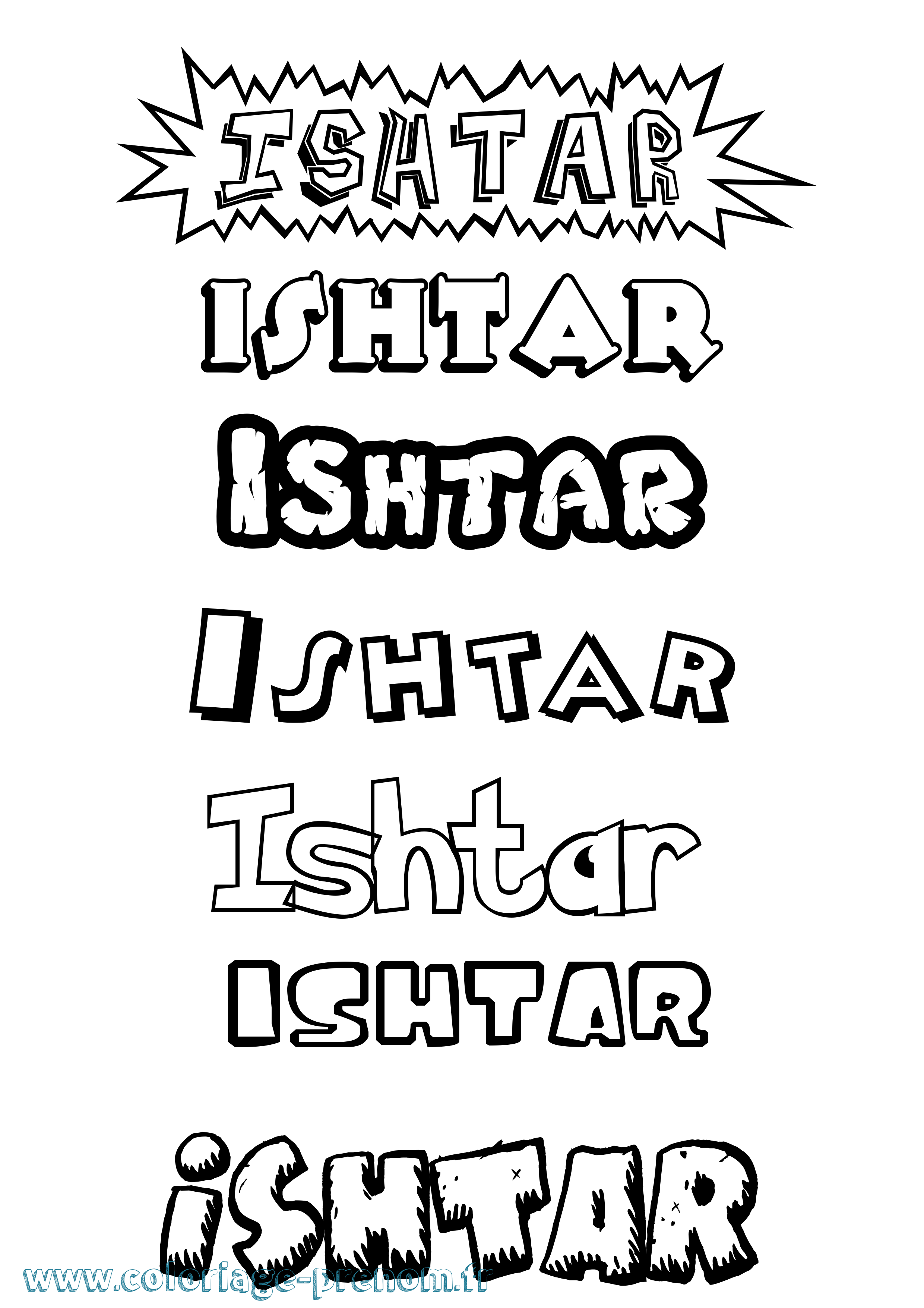Coloriage Ishtar Dessin Animé Coloriage prénom Ishtar Dessin Animé