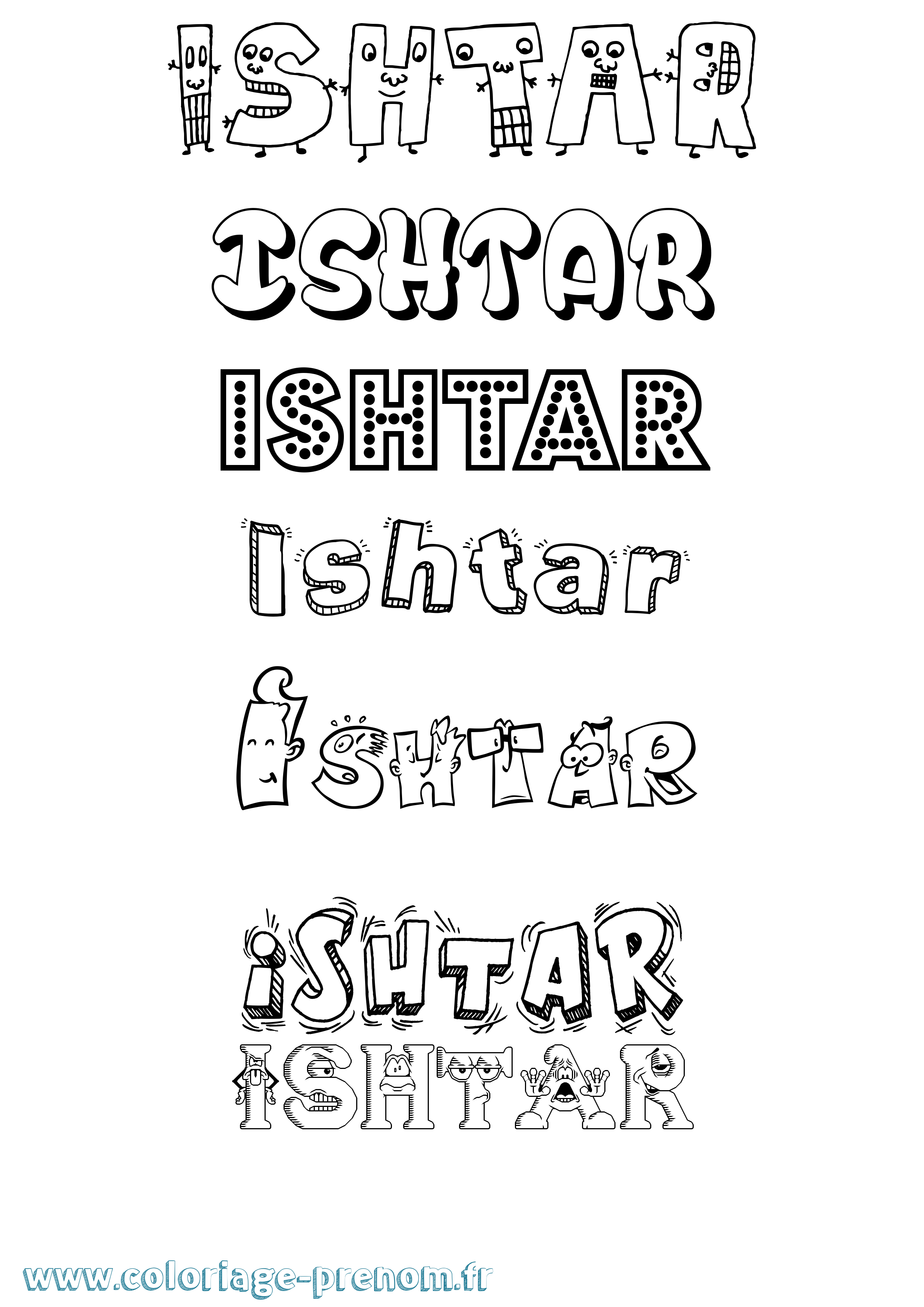 Coloriage Ishtar Fun Coloriage prénom Ishtar Fun
