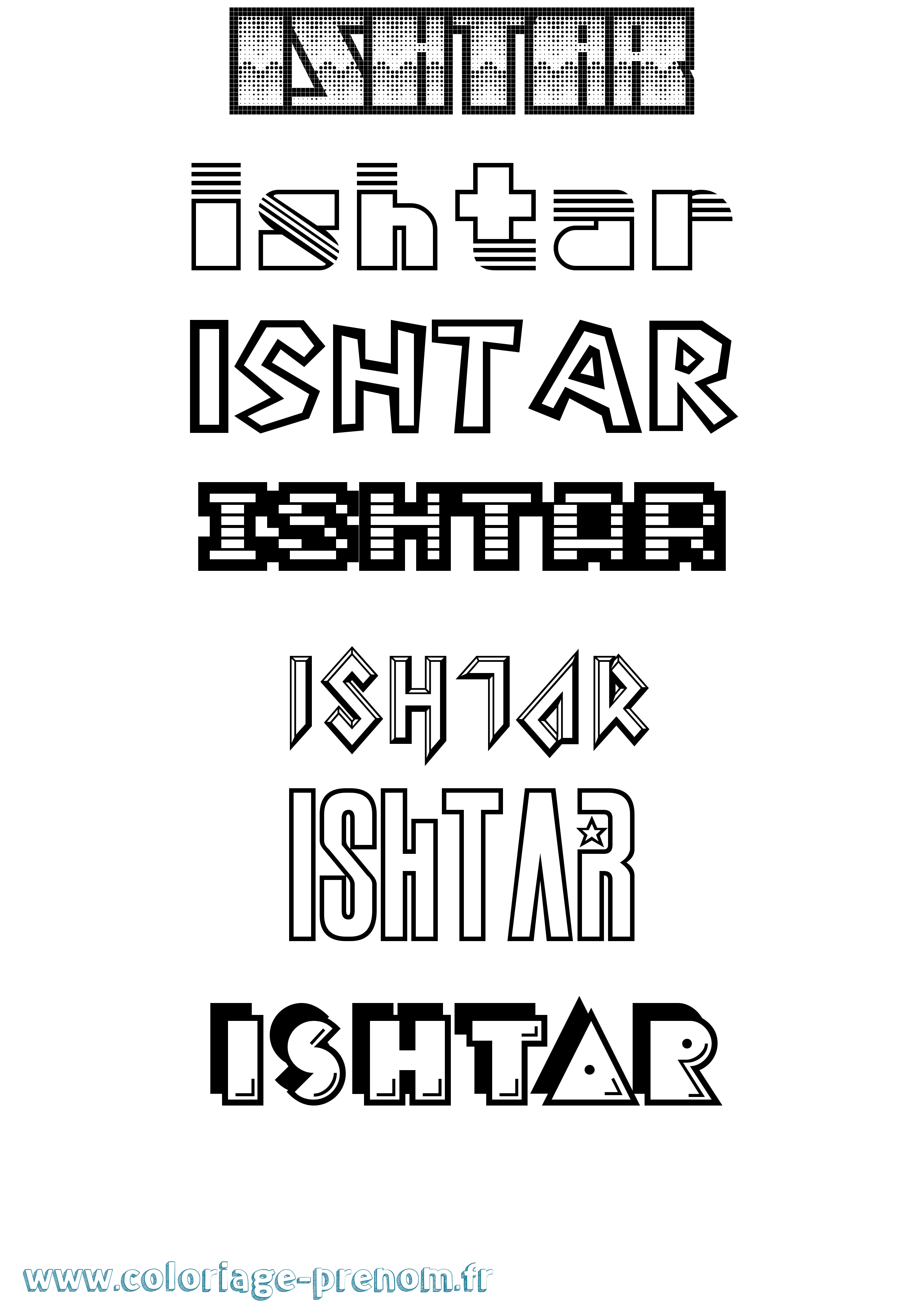 Coloriage Ishtar Jeux Vidéos Coloriage prénom Ishtar Jeux Vidéos