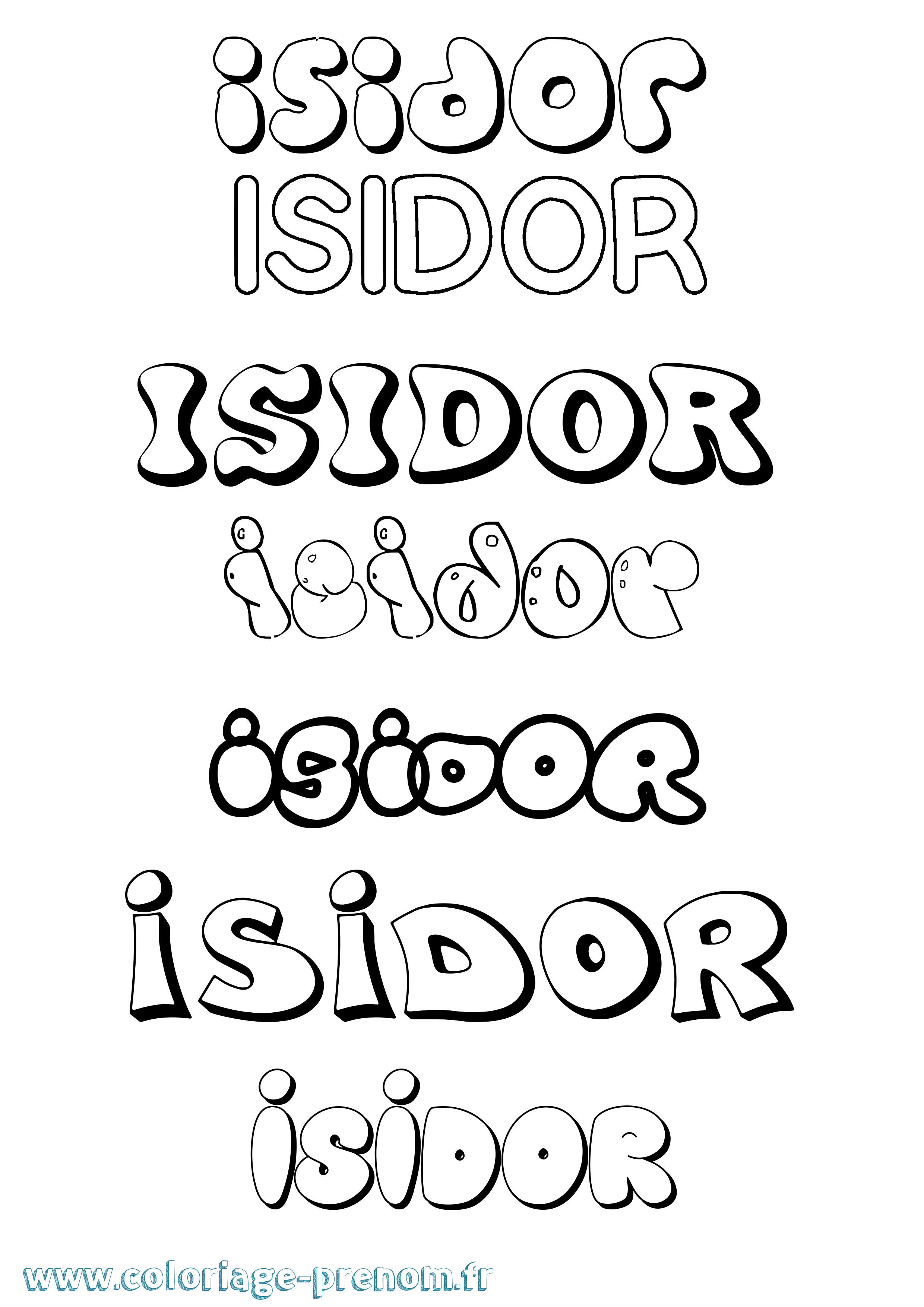 Coloriage Isidor Bubble Coloriage prénom Isidor Bubble