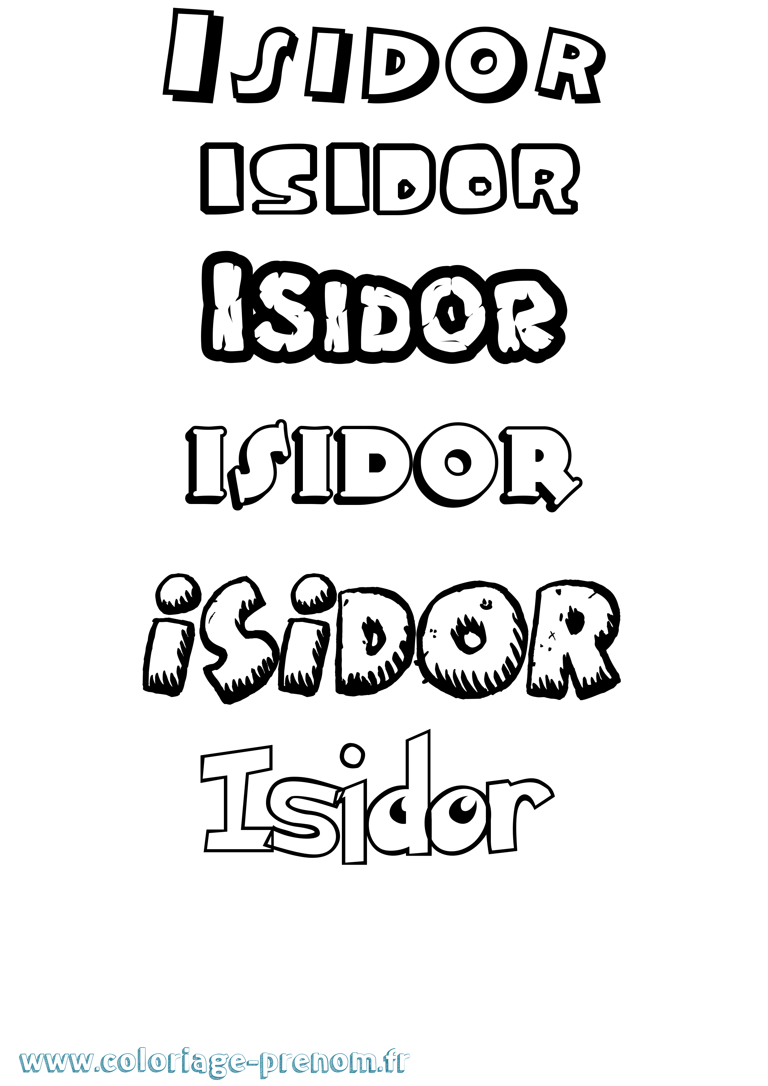 Coloriage prénom Isidor Dessin Animé