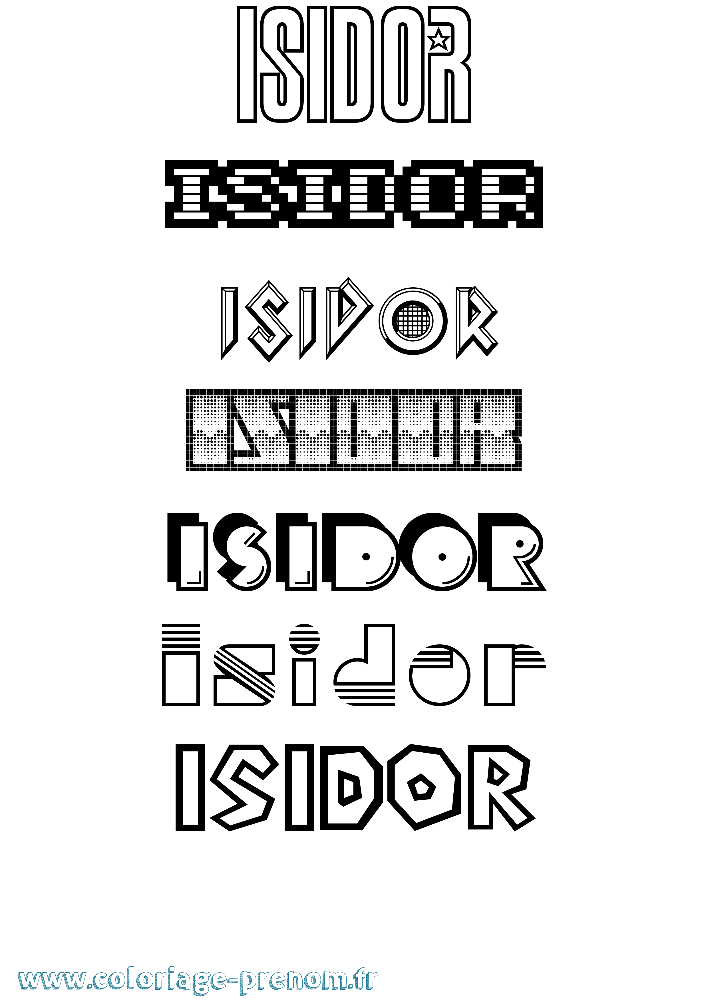 Coloriage Isidor Jeux Vidéos Coloriage prénom Isidor Jeux Vidéos