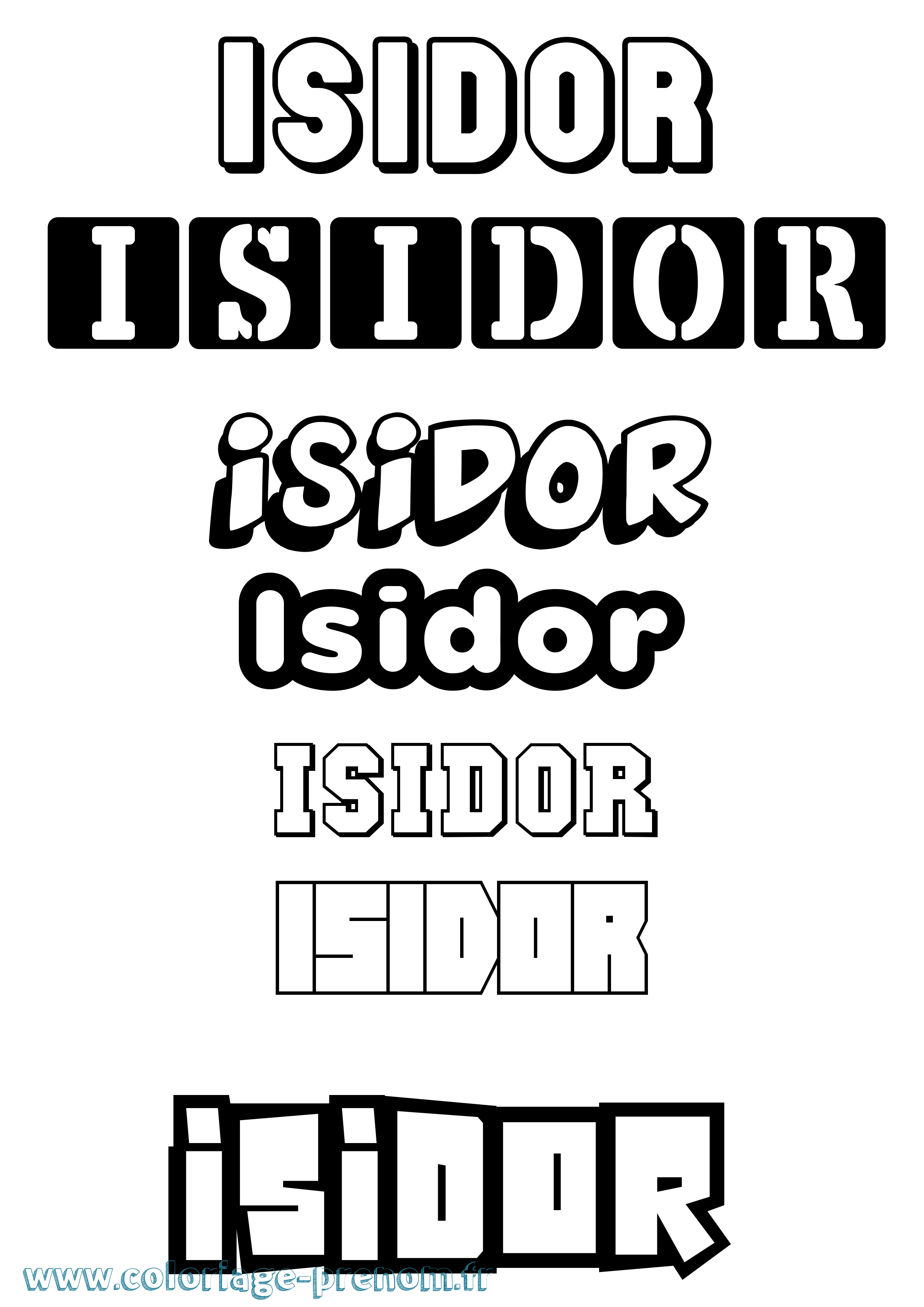 Coloriage Isidor Simple Coloriage prénom Isidor Simple