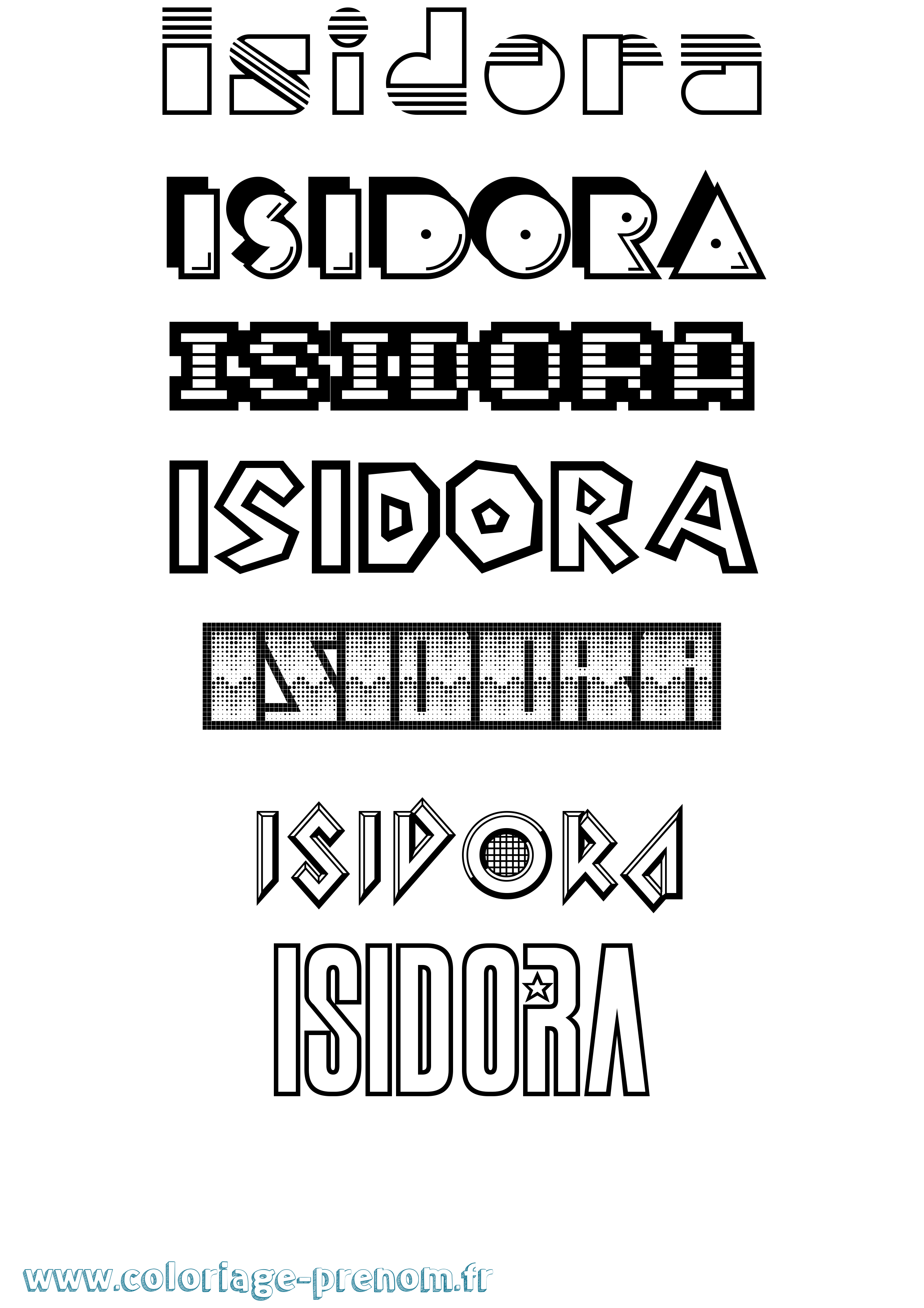 Coloriage Isidora Jeux Vidéos Coloriage prénom Isidora Jeux Vidéos