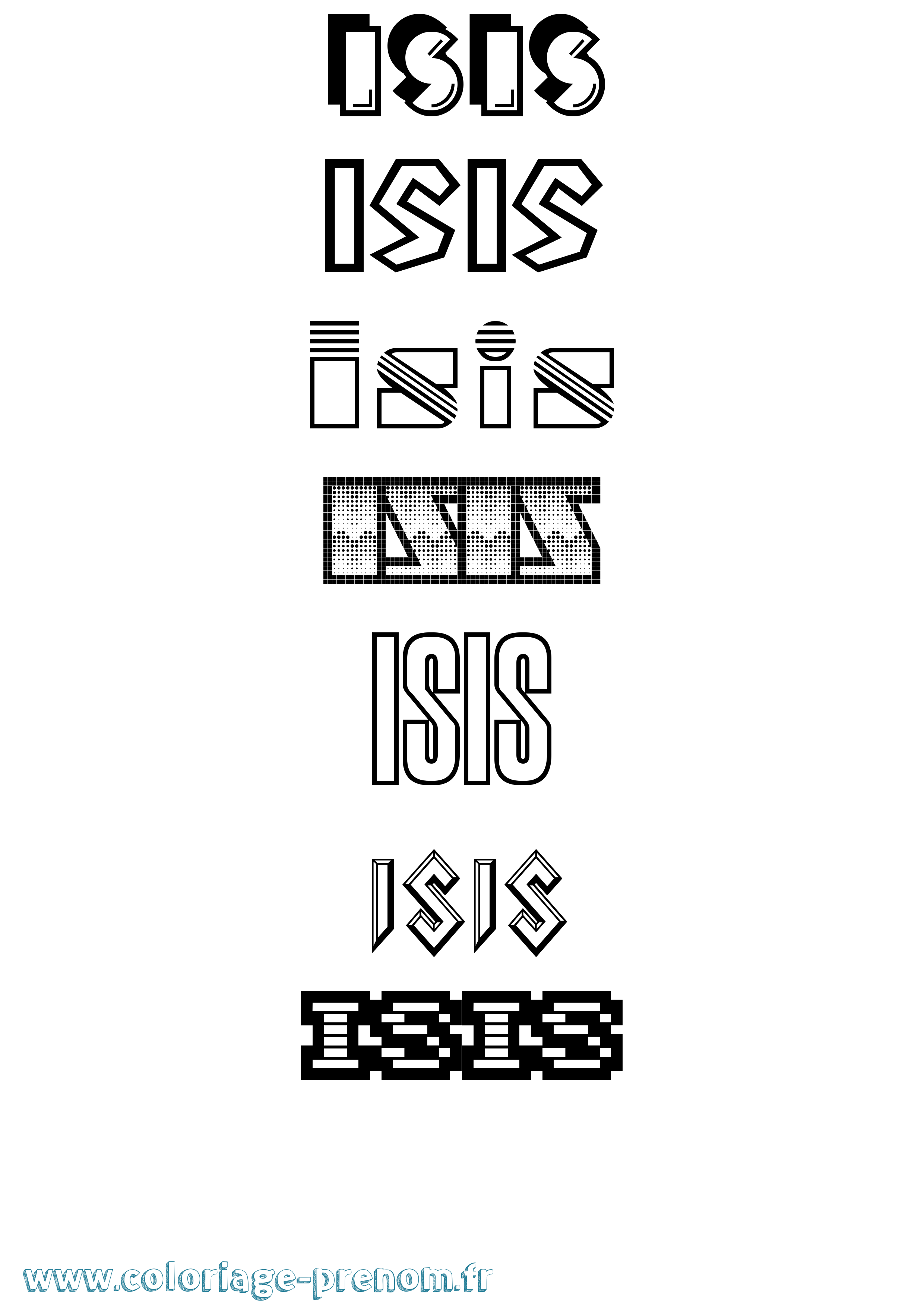 Coloriage Isis Jeux Vidéos Coloriage prénom Isis Jeux Vidéos