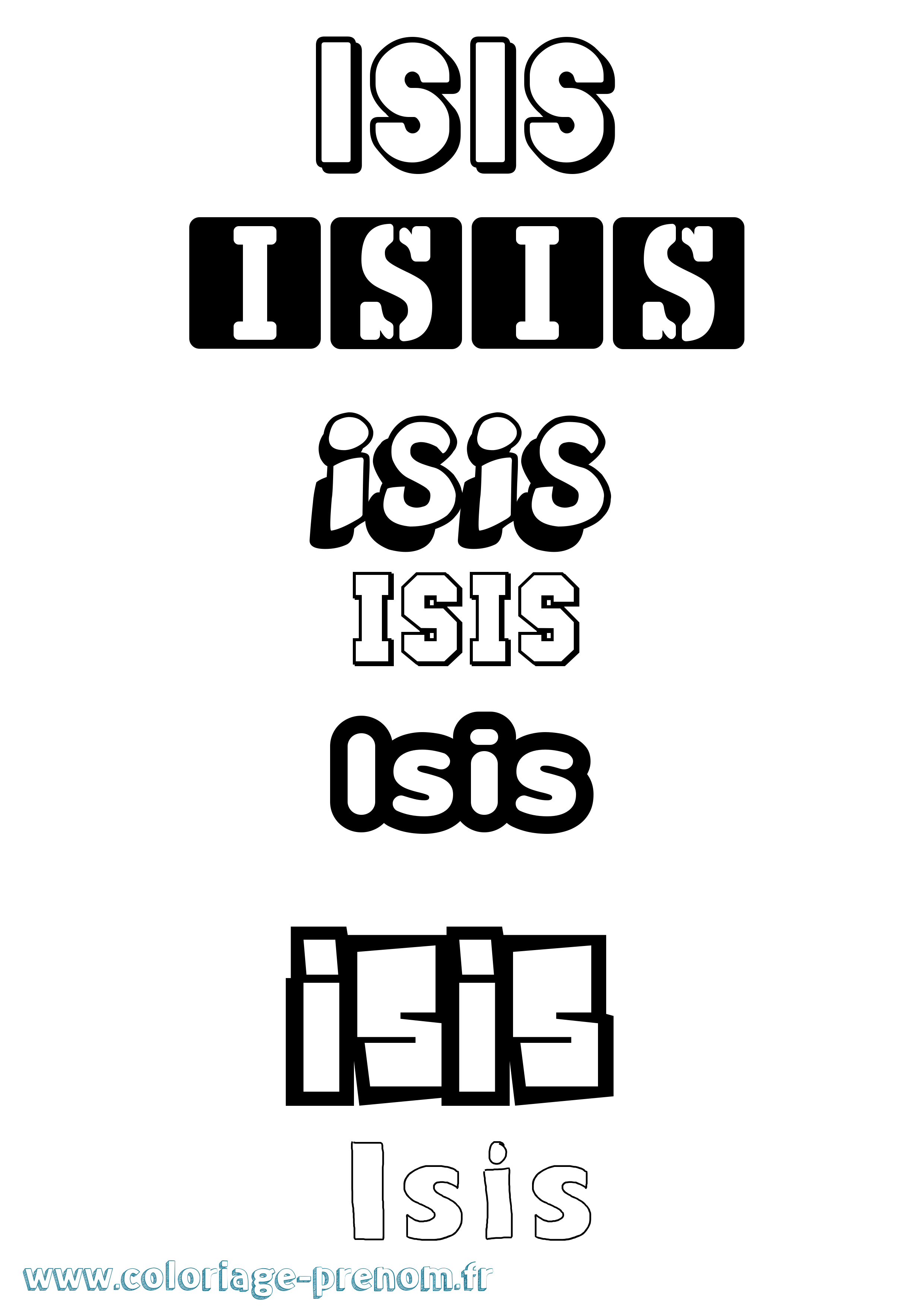 Coloriage Isis Simple Coloriage prénom Isis Simple